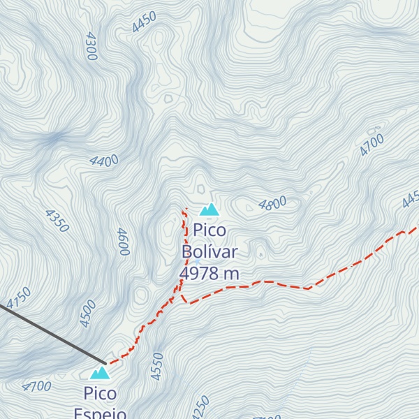 Map of Pico Bolívar