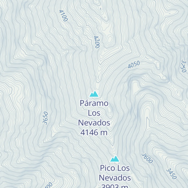 Map of Páramo Los Nevados