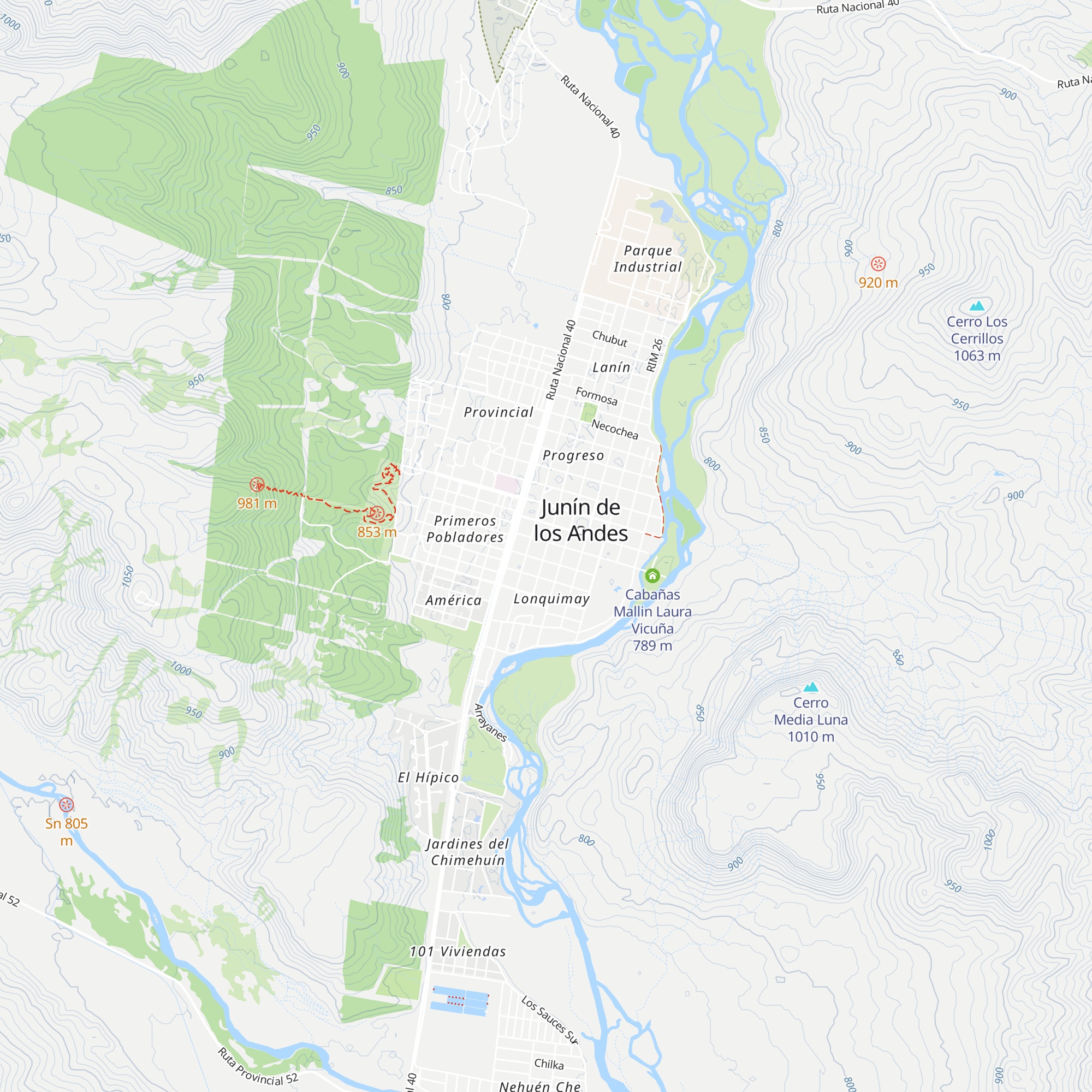 Cabañas Malleo map