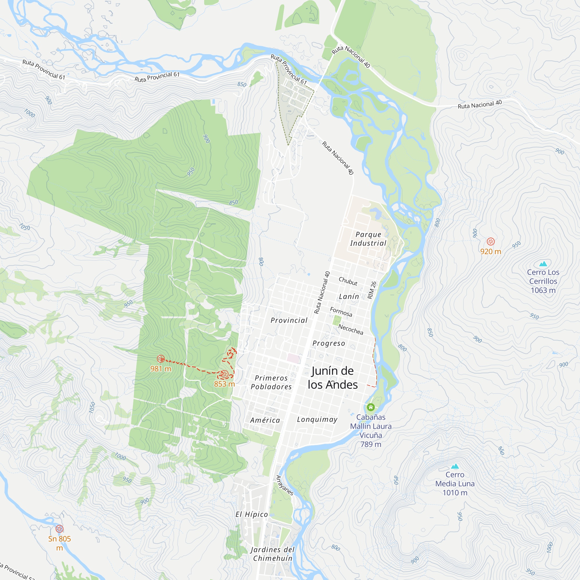 Cabañas Santos Lugares map