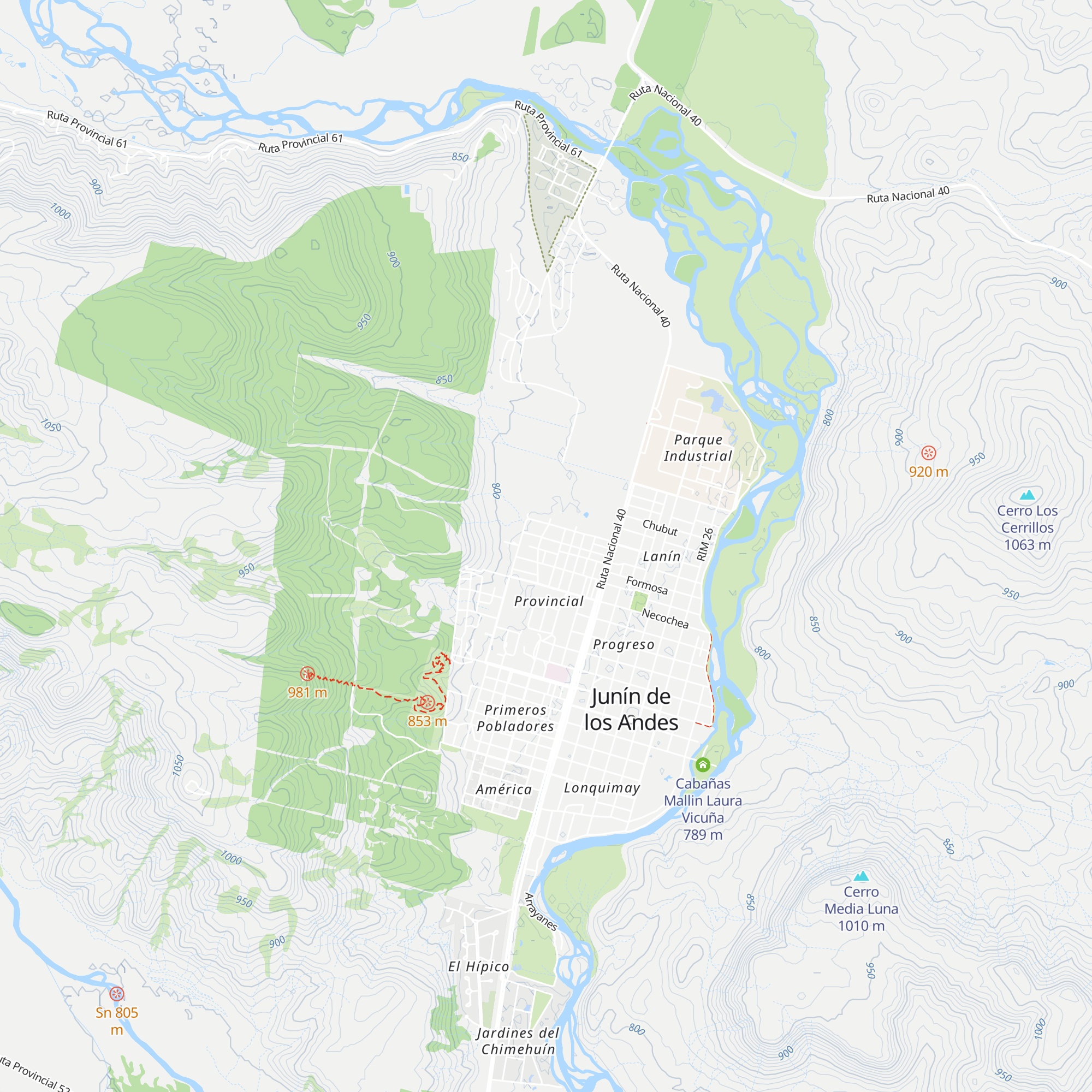 Cabañas Imel Antu map