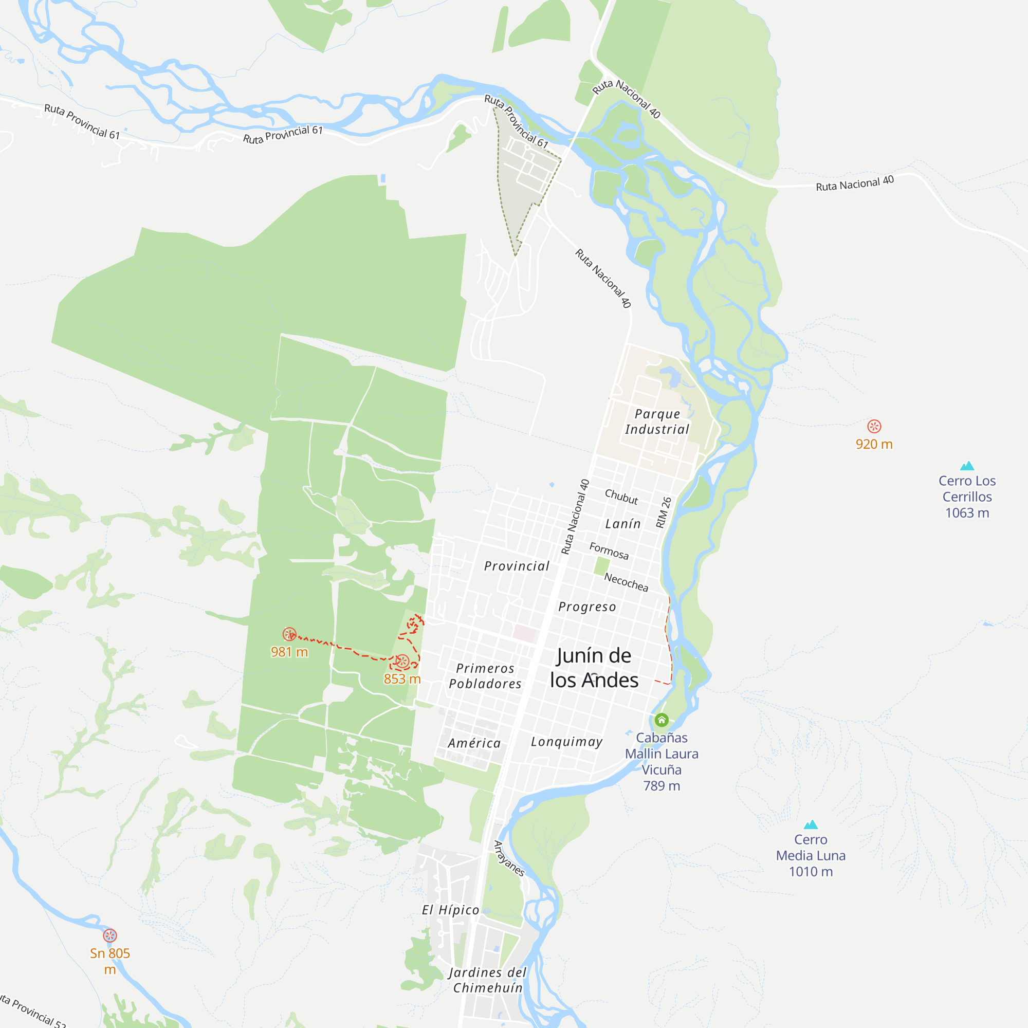 Cabañas Imel Antu map