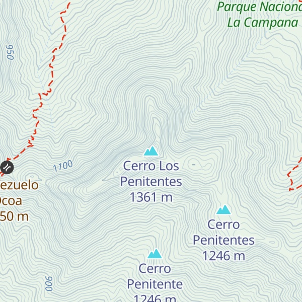 Map of Cerro Los Penitentes