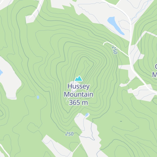 Map of Hussey Mountain