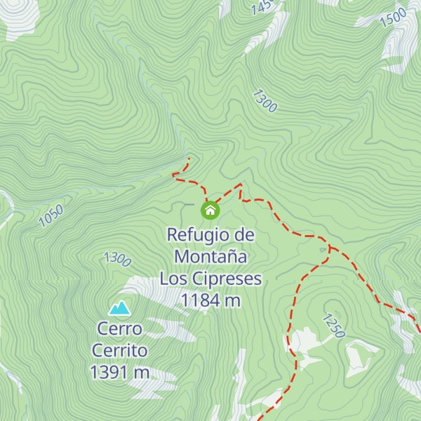 Map of Refugio de Montaña Los Cipreses