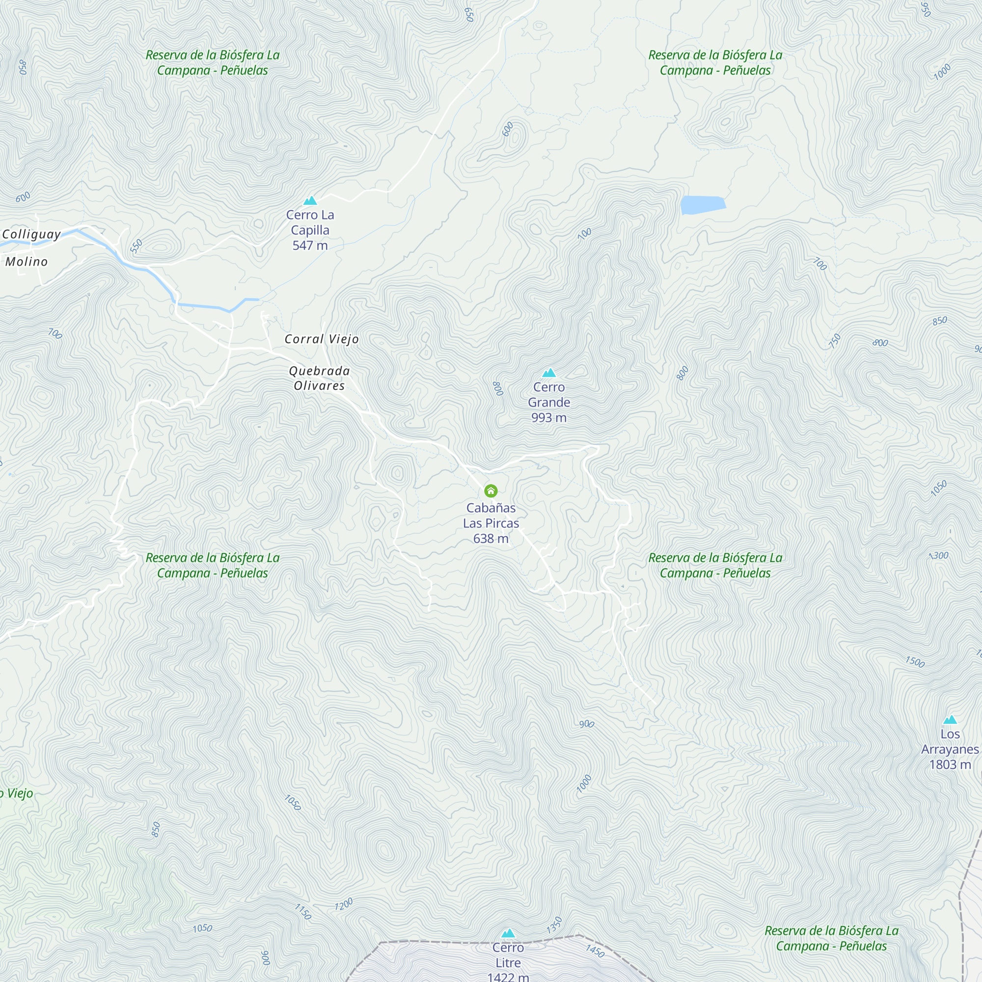 Cabañas Las Pircas map