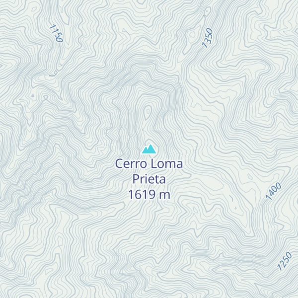 Map of Cerro Loma Prieta