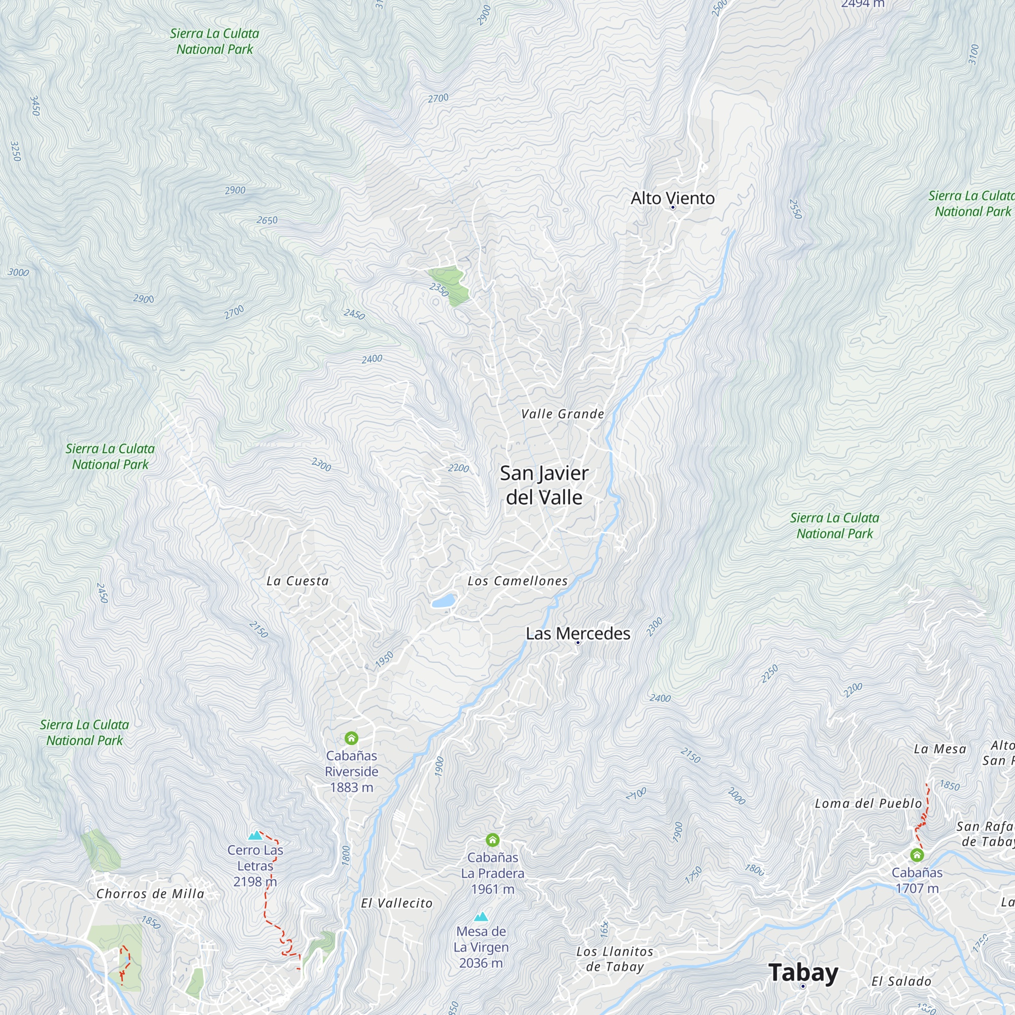 Cabañas La Botija map