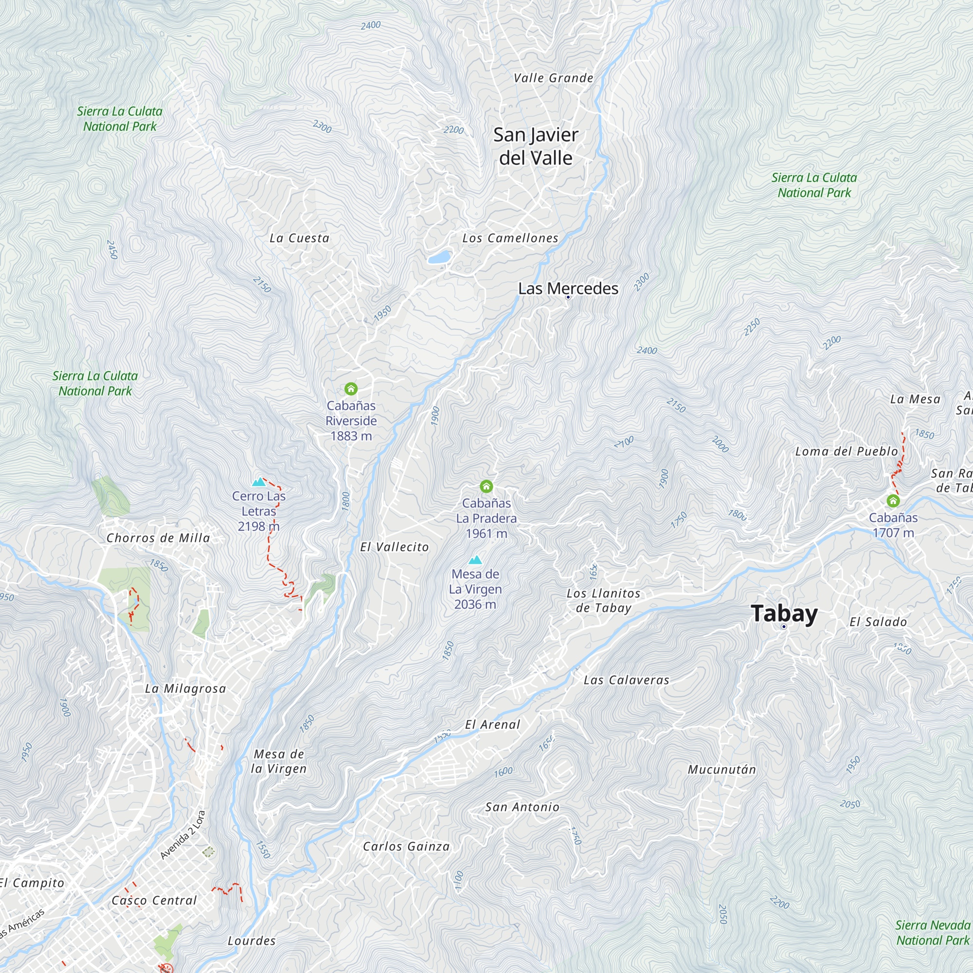 Cabañas La Pradera map