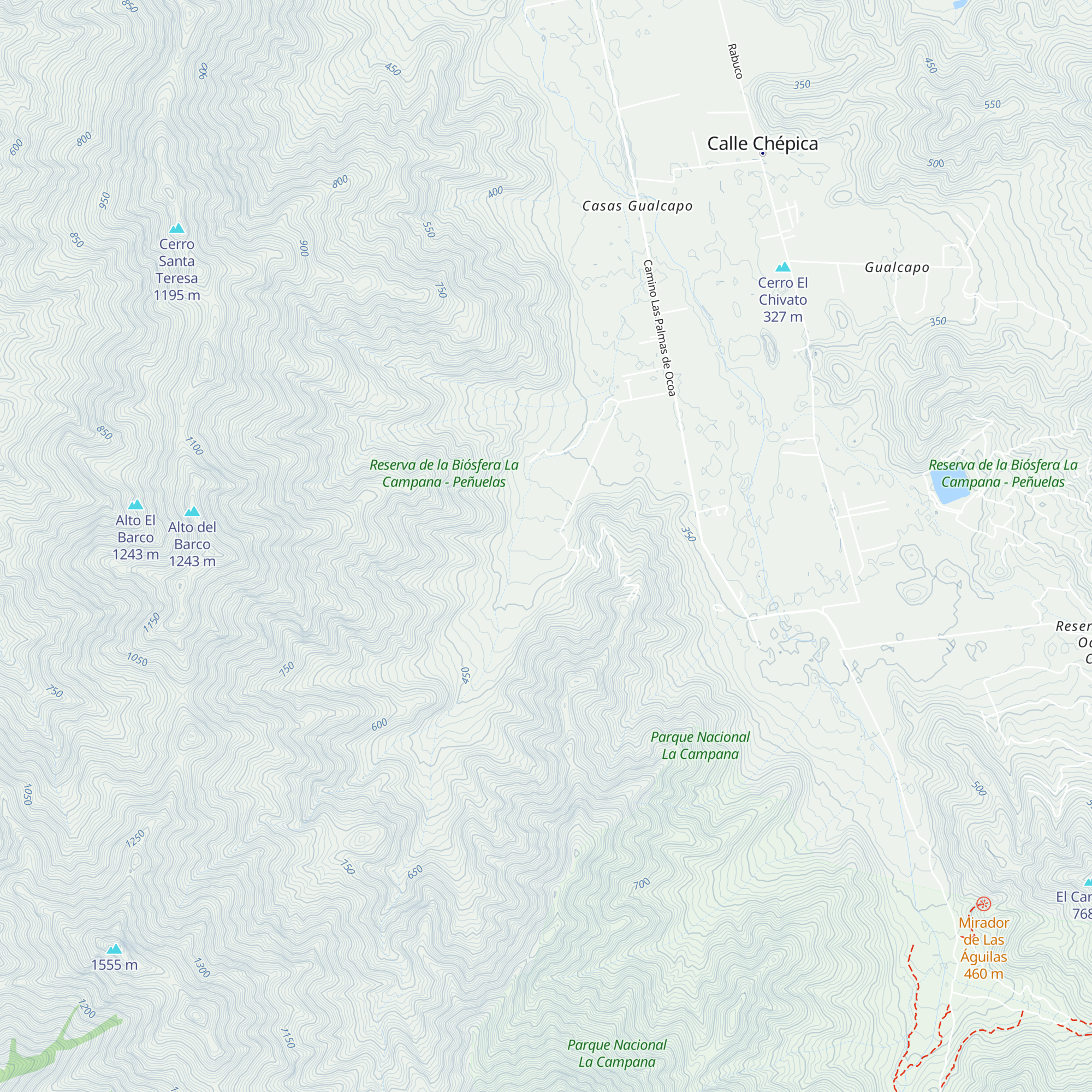 Cabañas Ocoa map