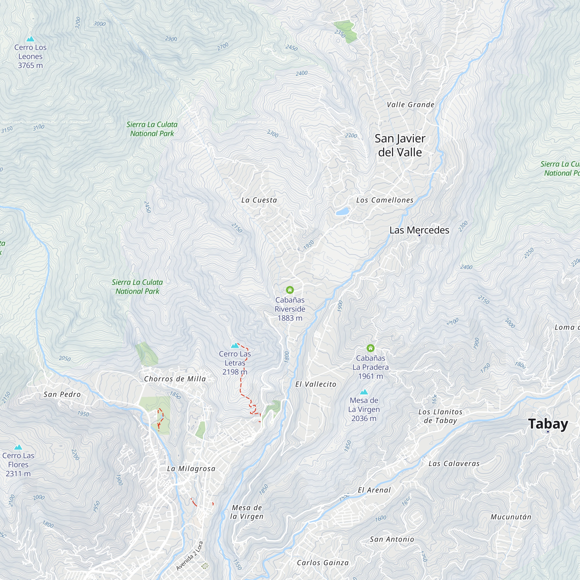 Cabañas Riverside map