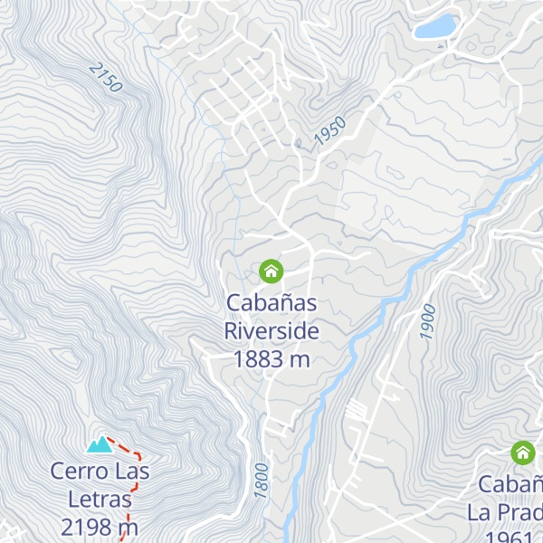 Map of Cabañas Riverside