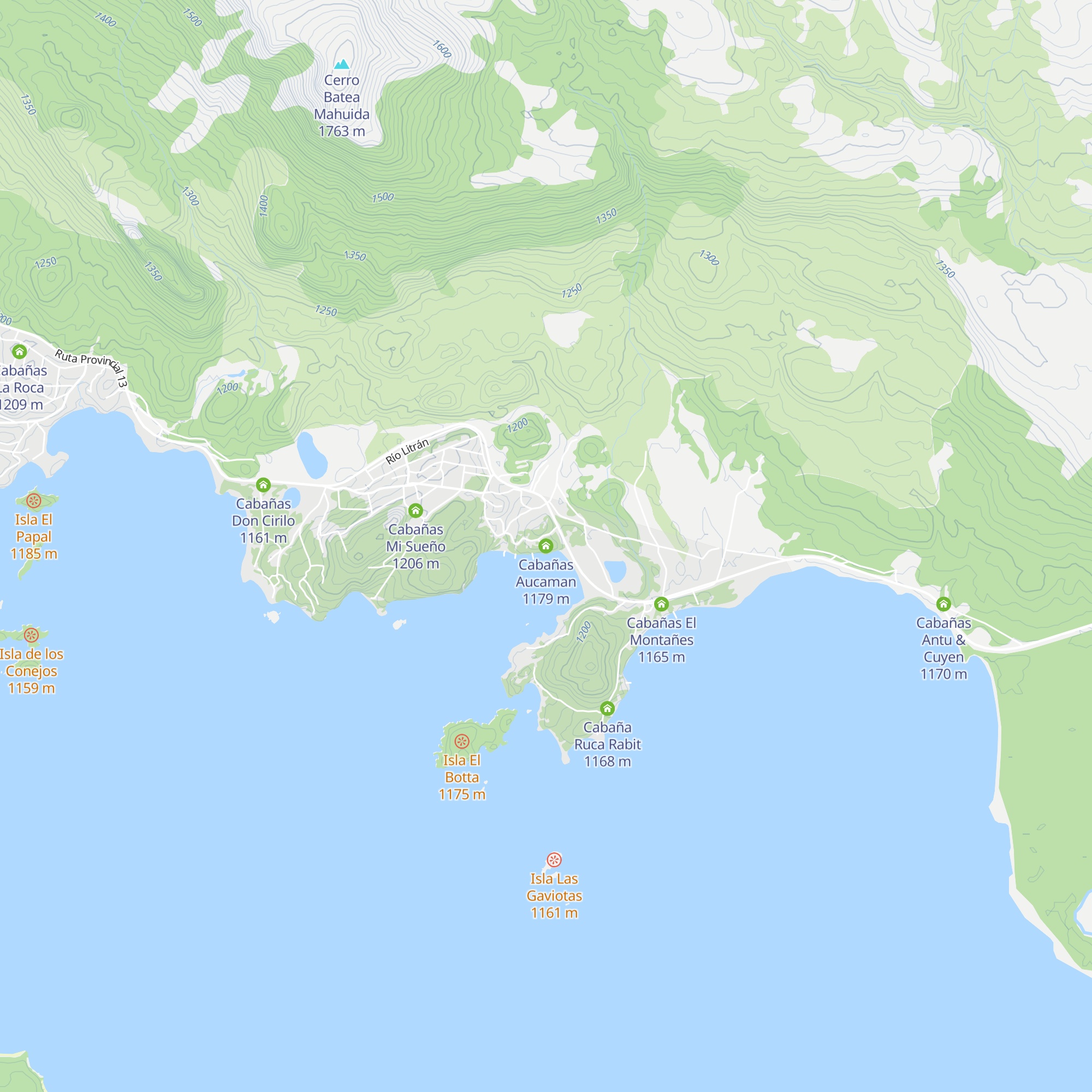 Cabañas Aucaman map