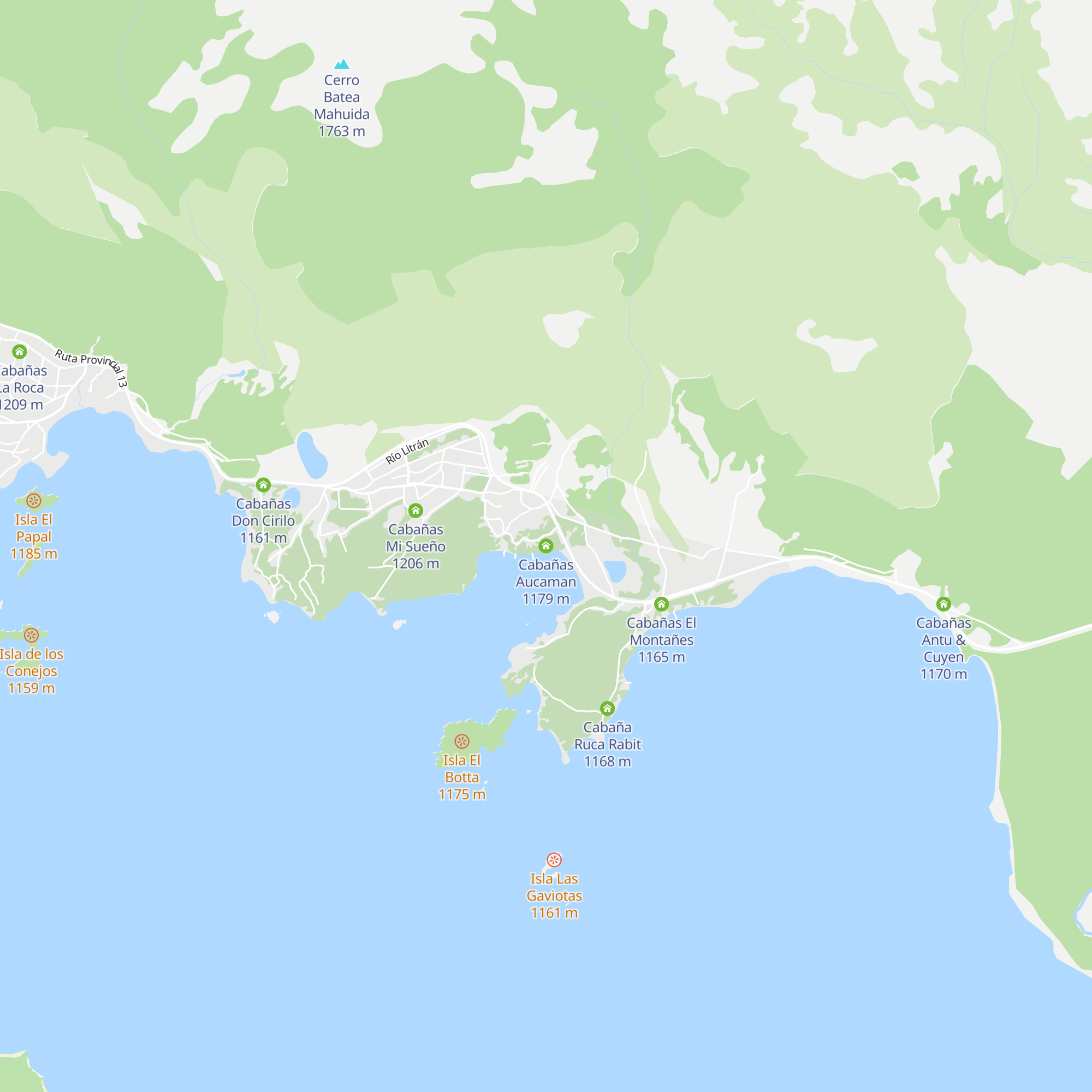 Cabañas Aucaman map