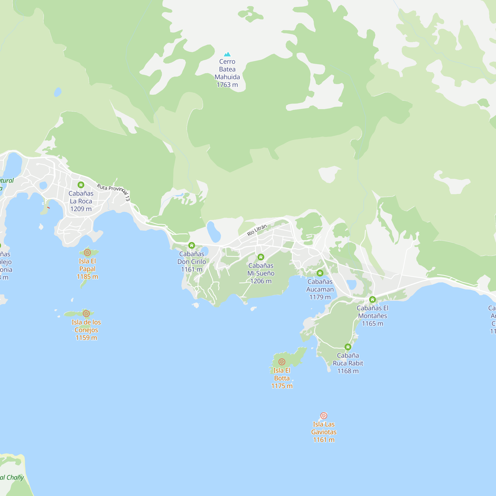 Cabañas Greta map