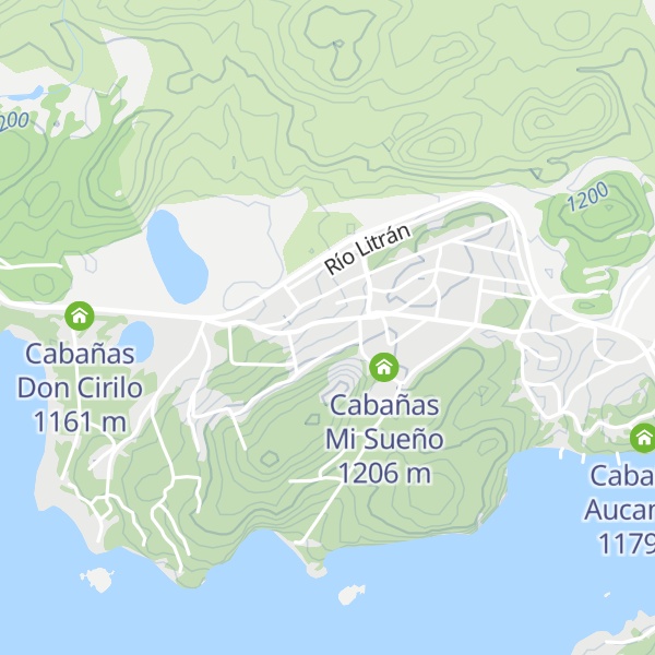 Map of Cabañas Greta