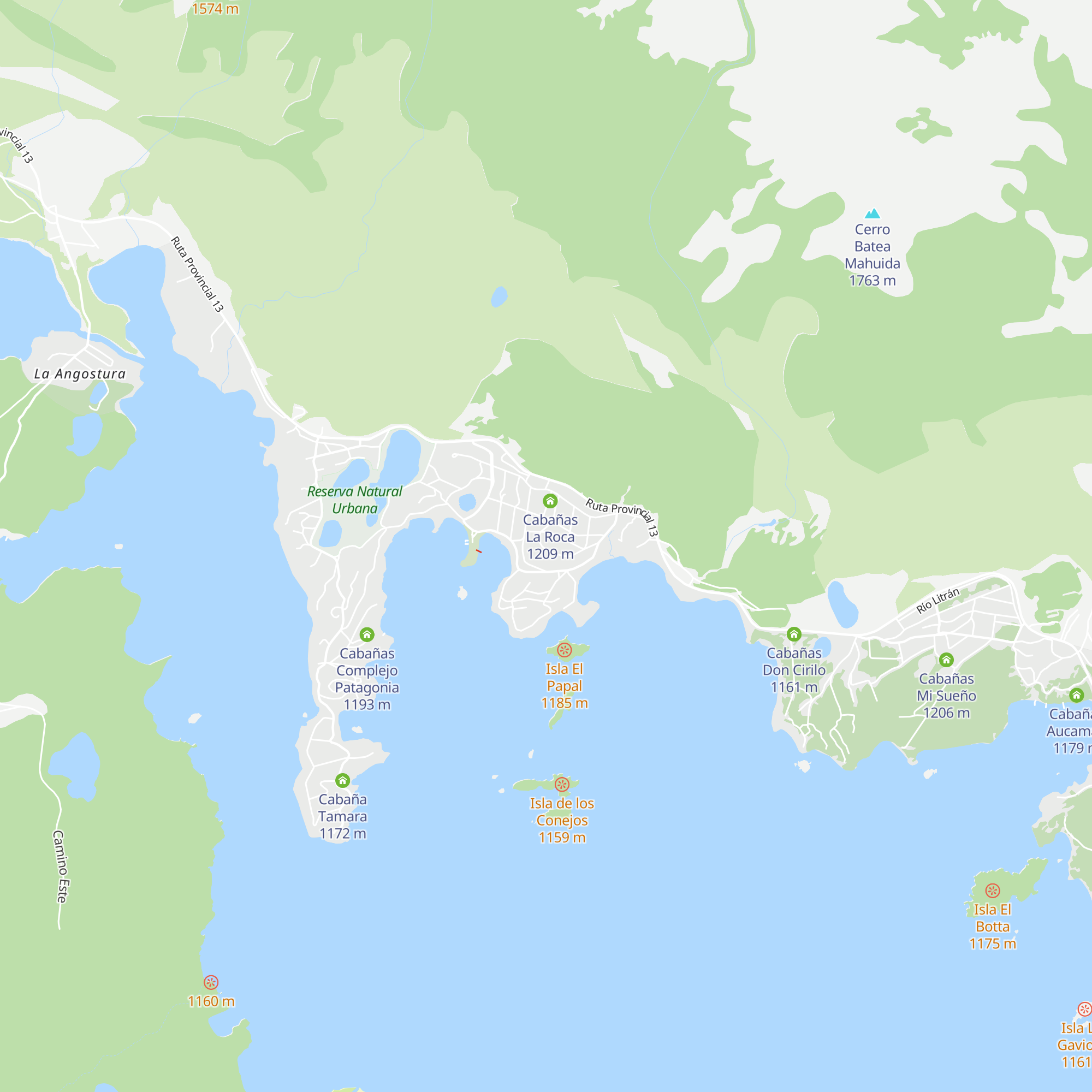 Cabañas La Cueva Del Oso map