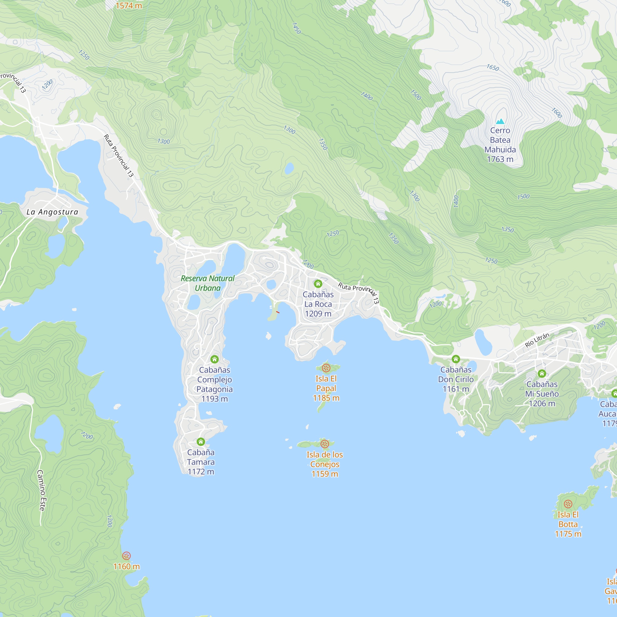 Cabañas Antu Lihuen map