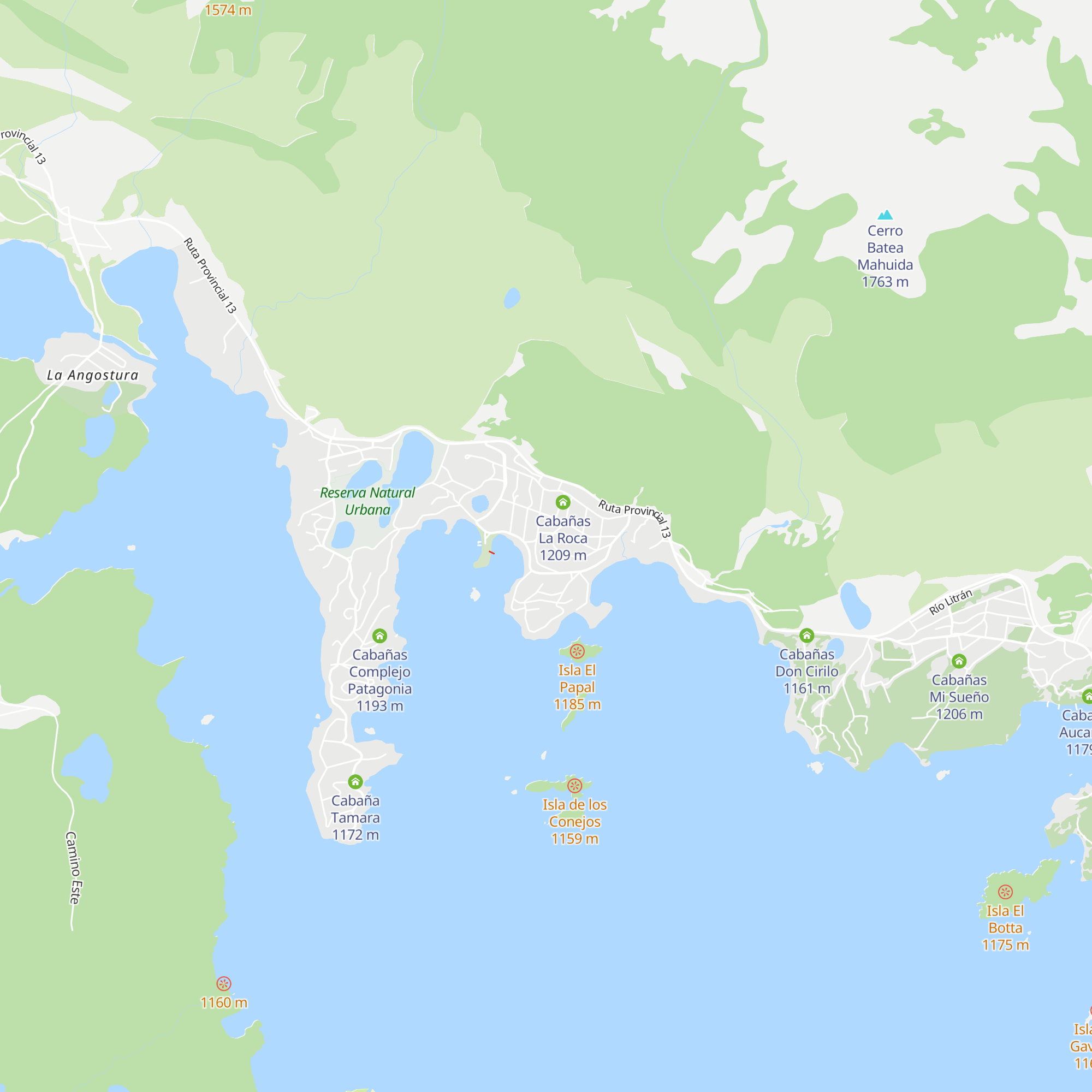 Cabañas Antu Lihuen map