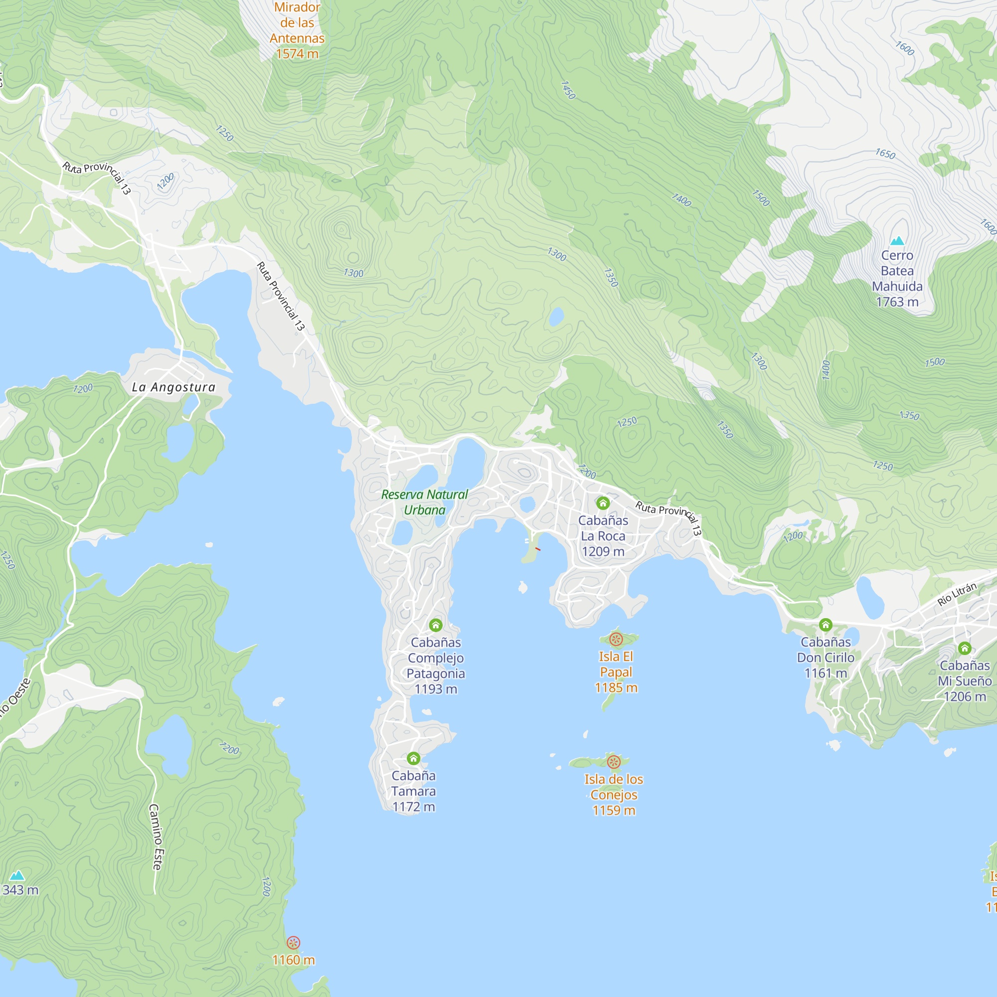 Cabañas Puerto Malen map