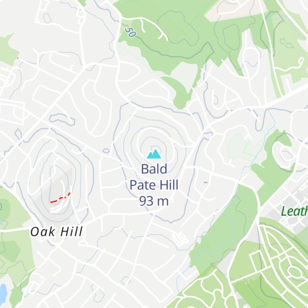 Map of Bald Pate Hill
