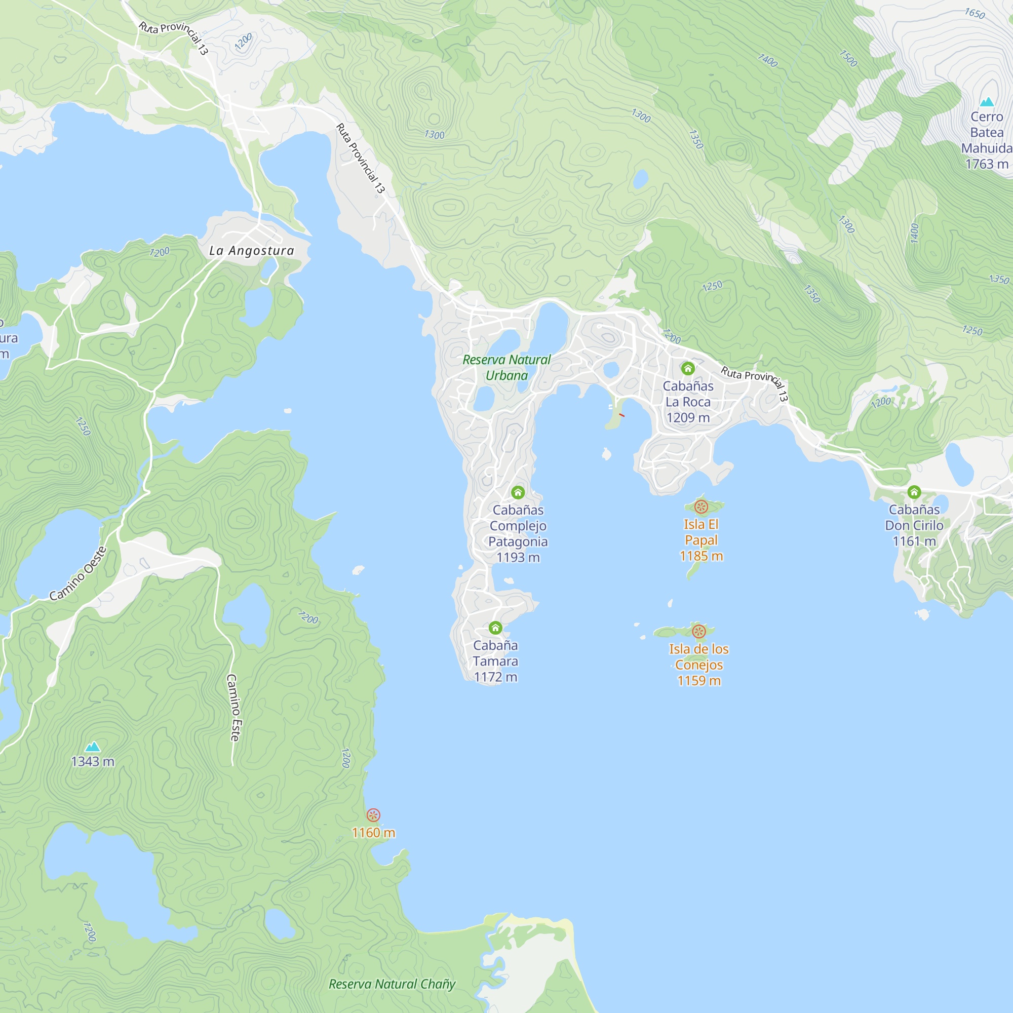 Cabañas Caren map