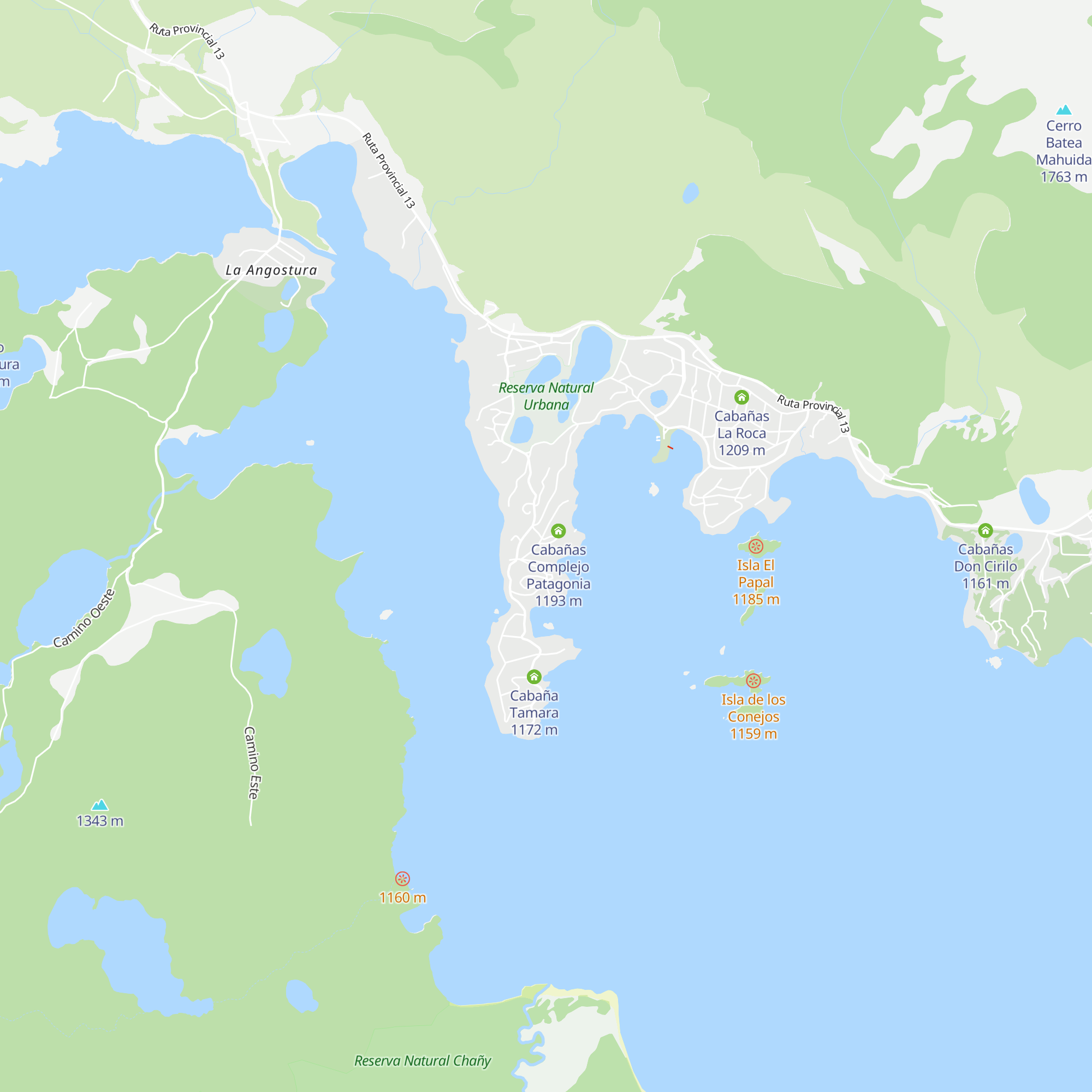Cabañas Caren map