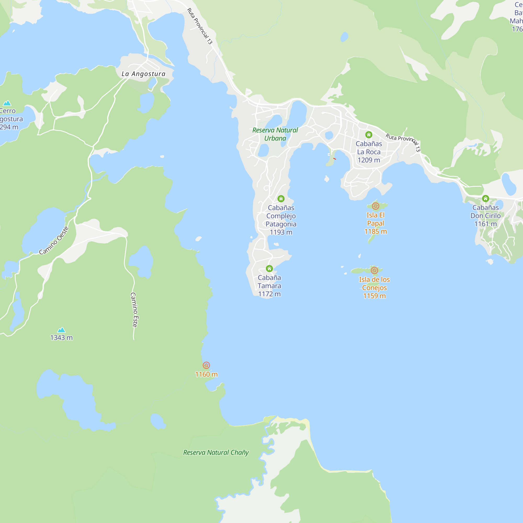 Cabaña pehuenia map