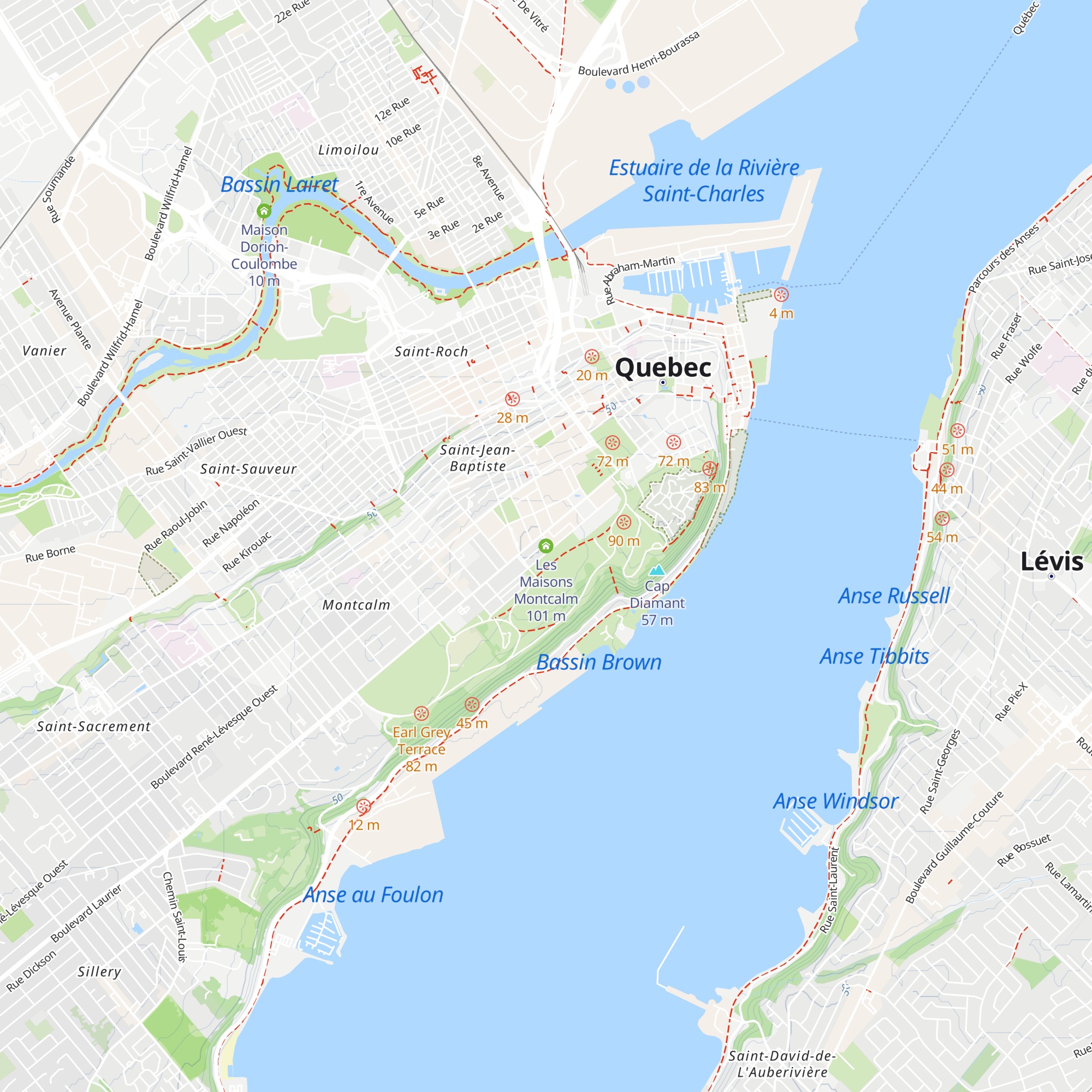 Les Maisons Montcalm map