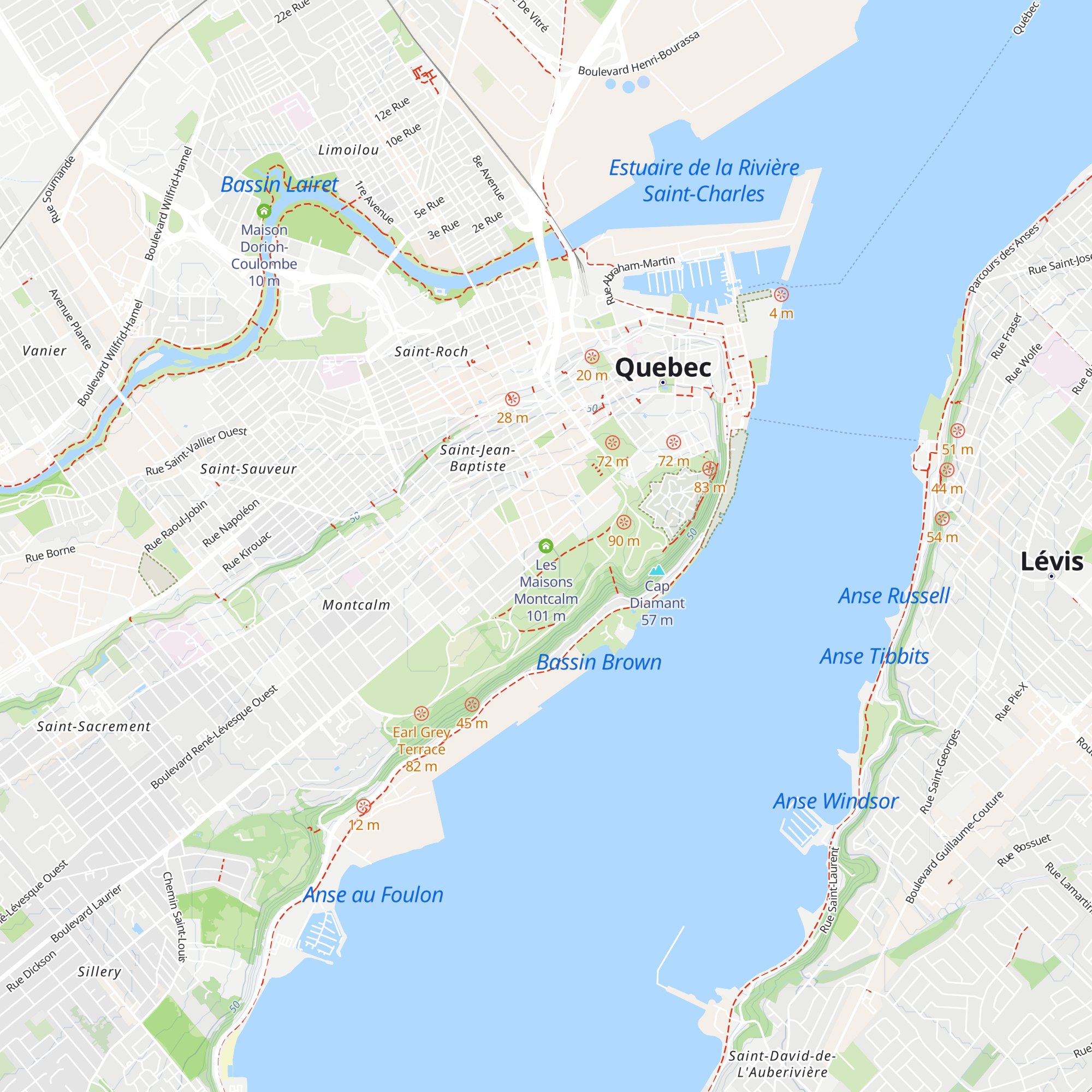 Les Maisons Montcalm map