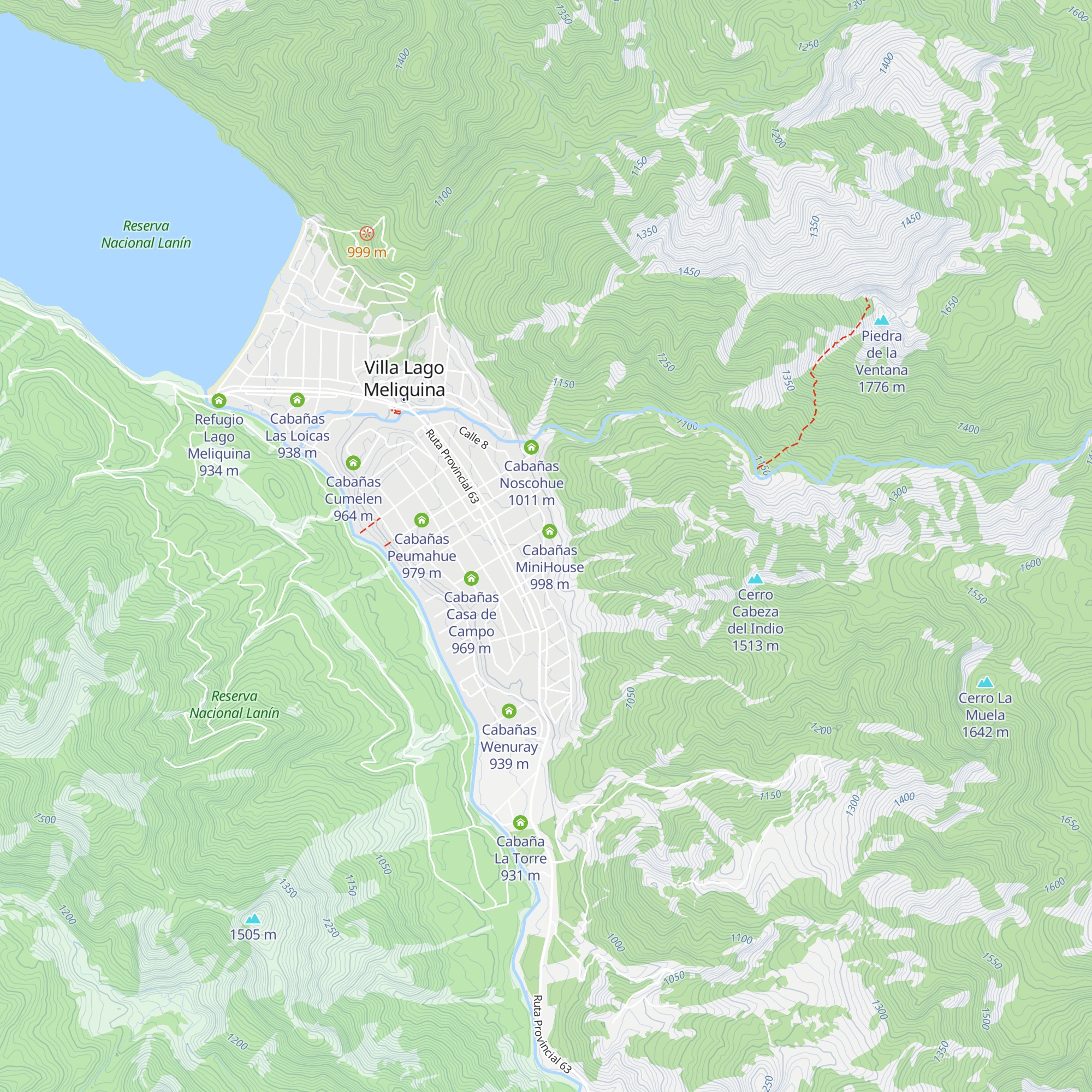 Cabaña El Faldeo map