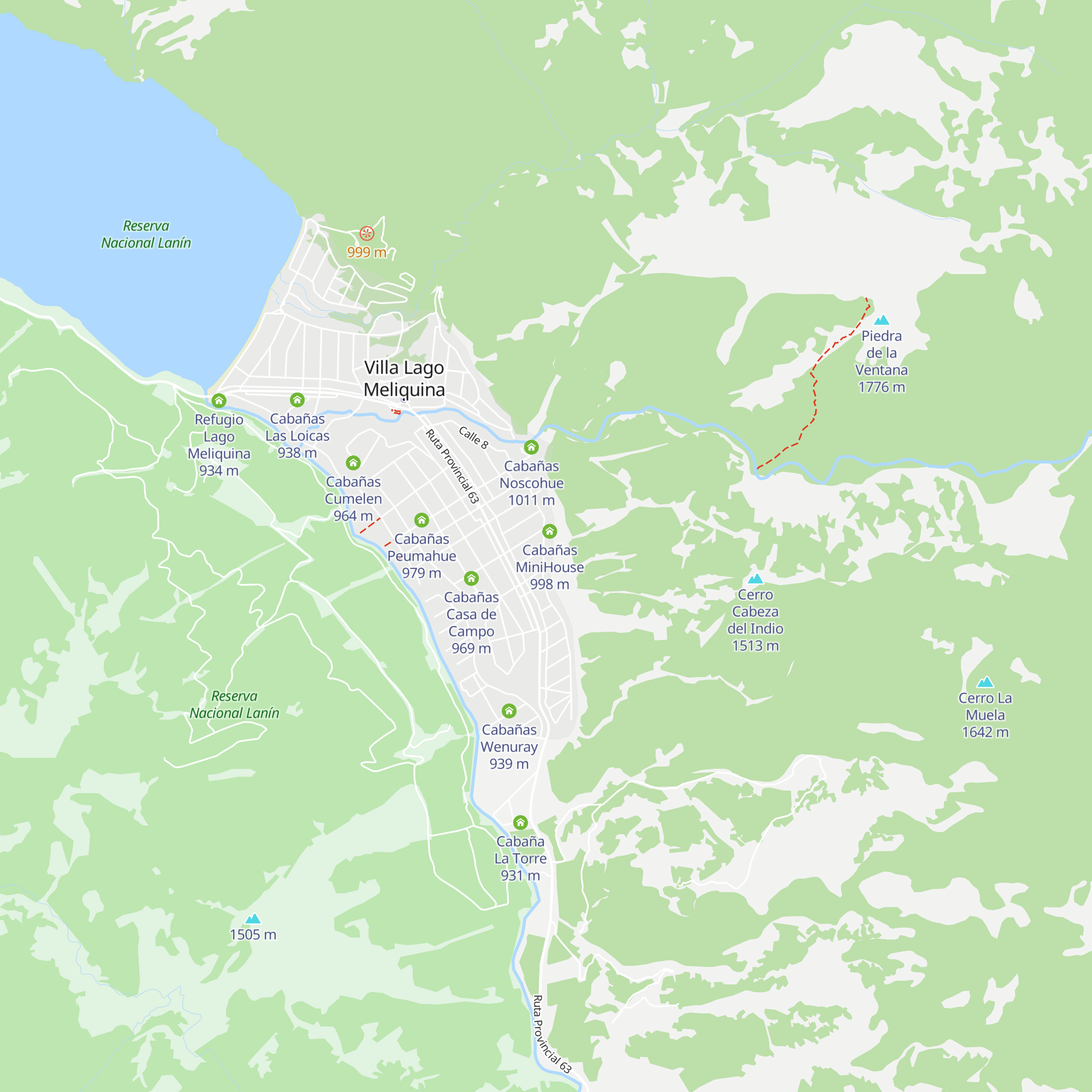 Cabaña El Faldeo map