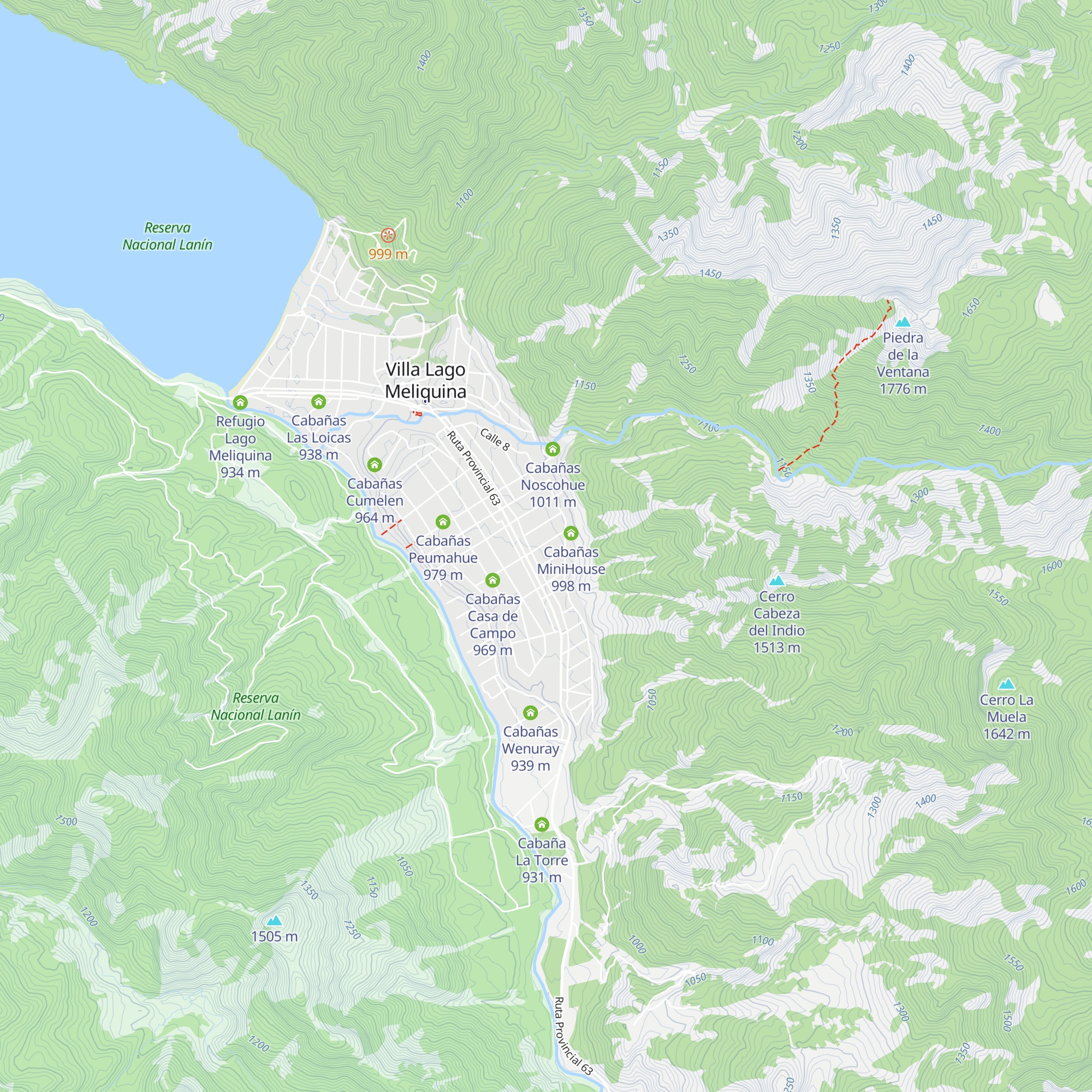 Cabañas Santa Irene map