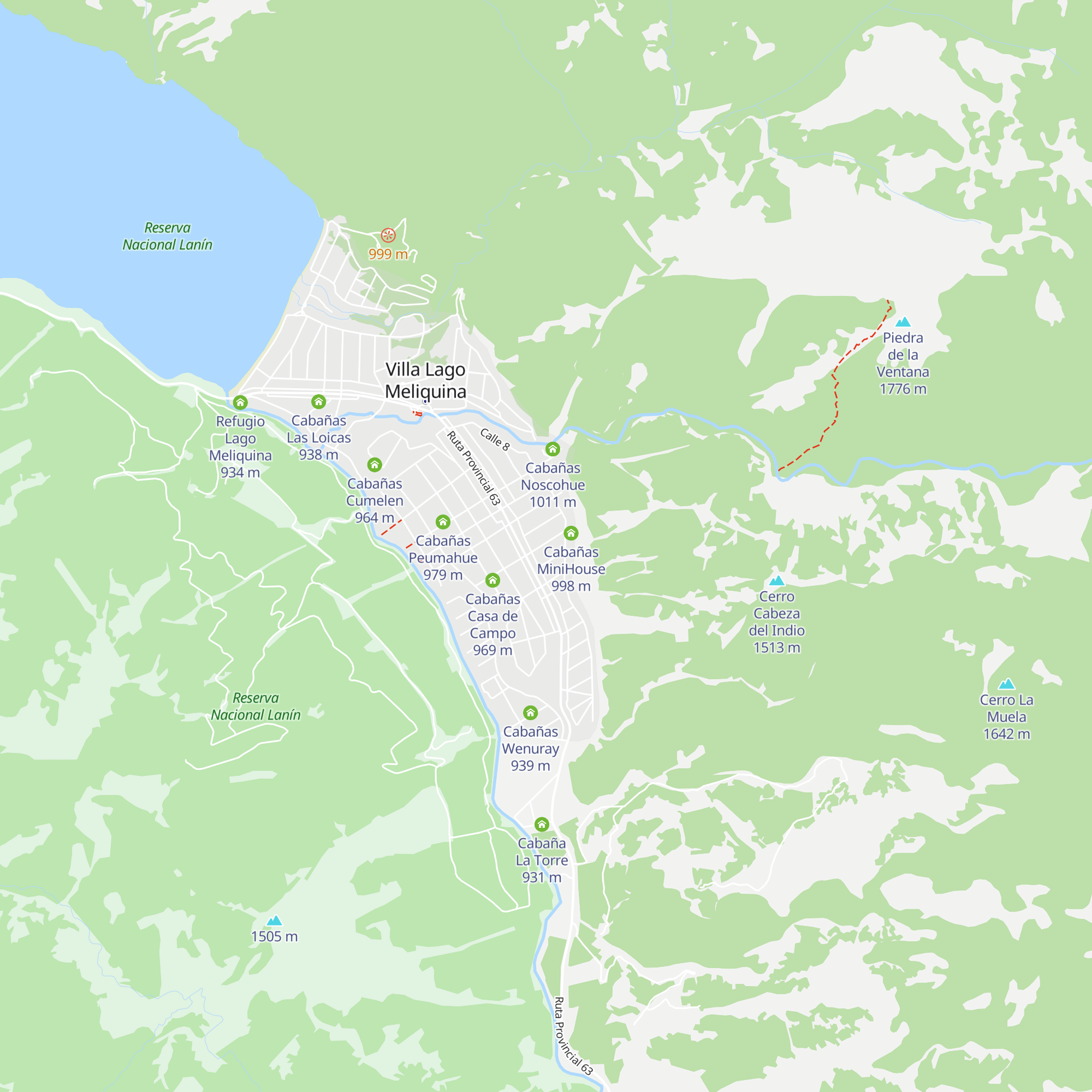 Cabañas Santa Irene map