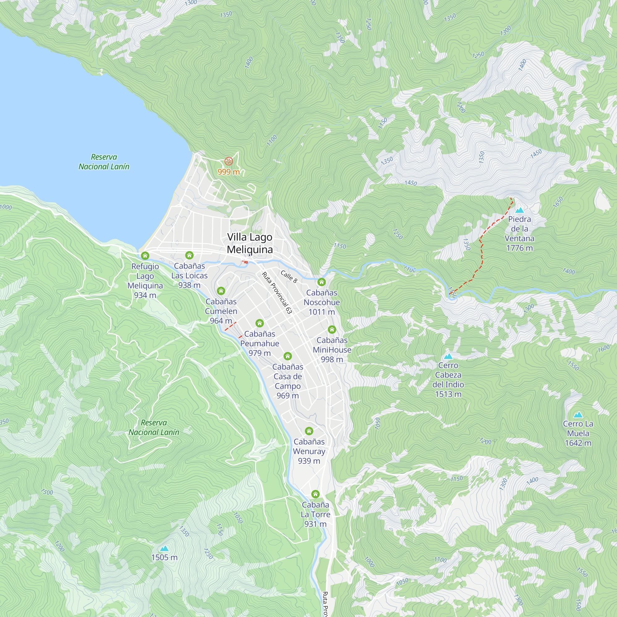 Cabañas Los Pinos map