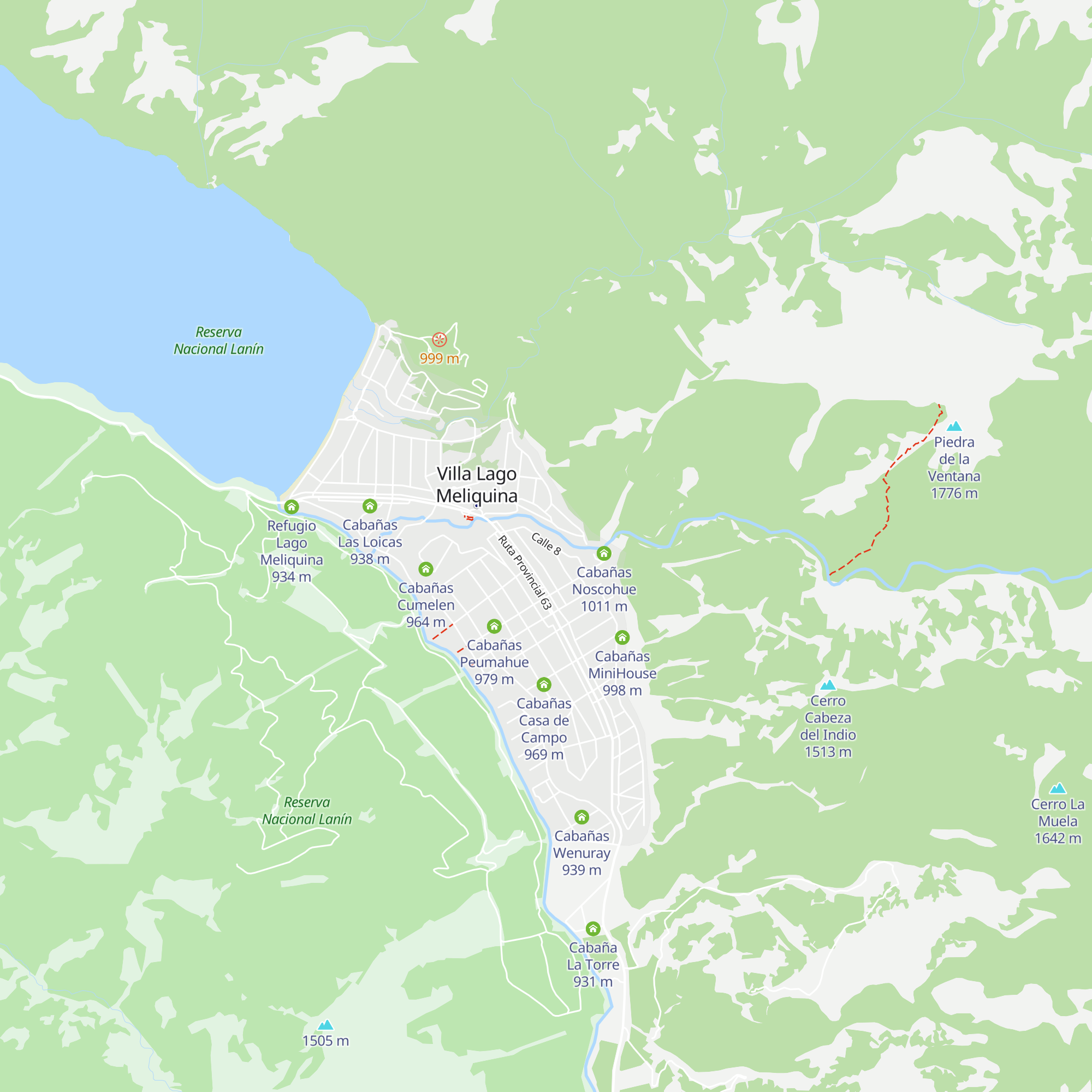 Cabañas Meliyal map
