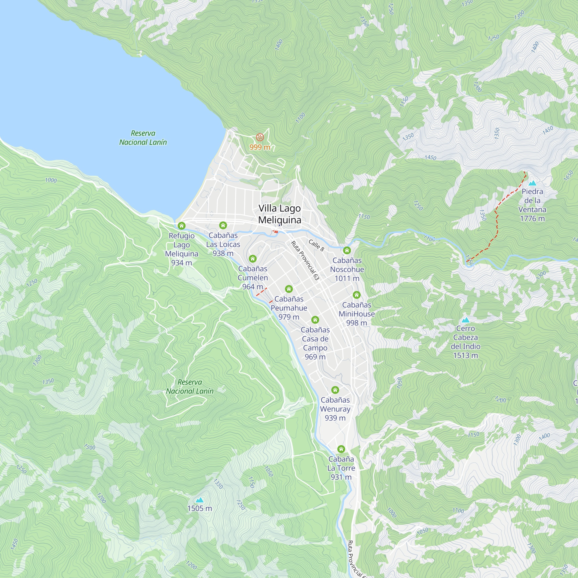 Cabañas Peumahue map
