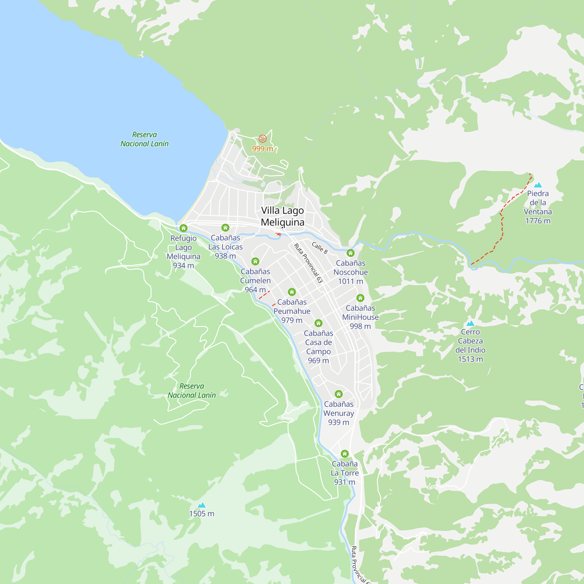 Cabañas Peumahue map