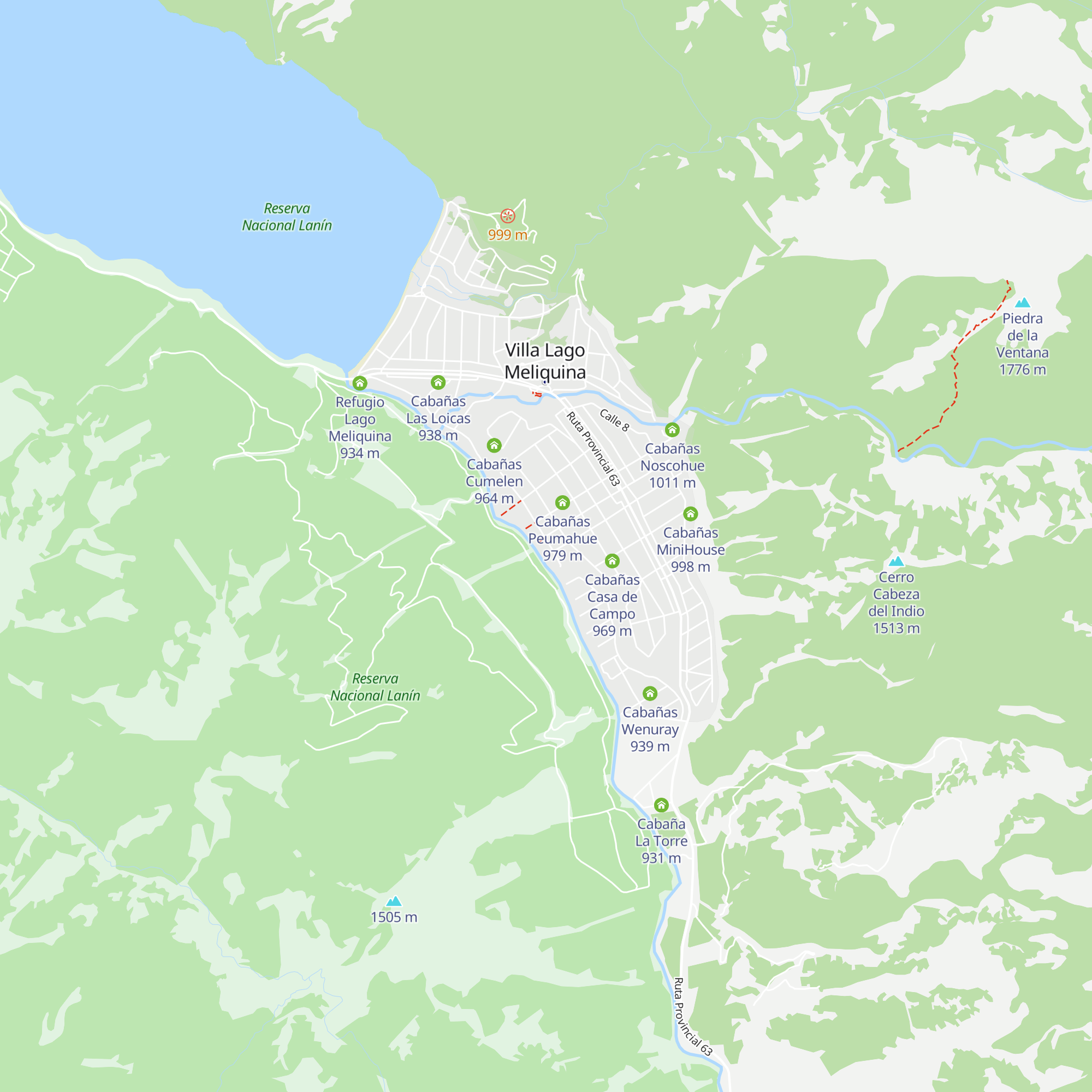 Cabañas Colgantes al Río map
