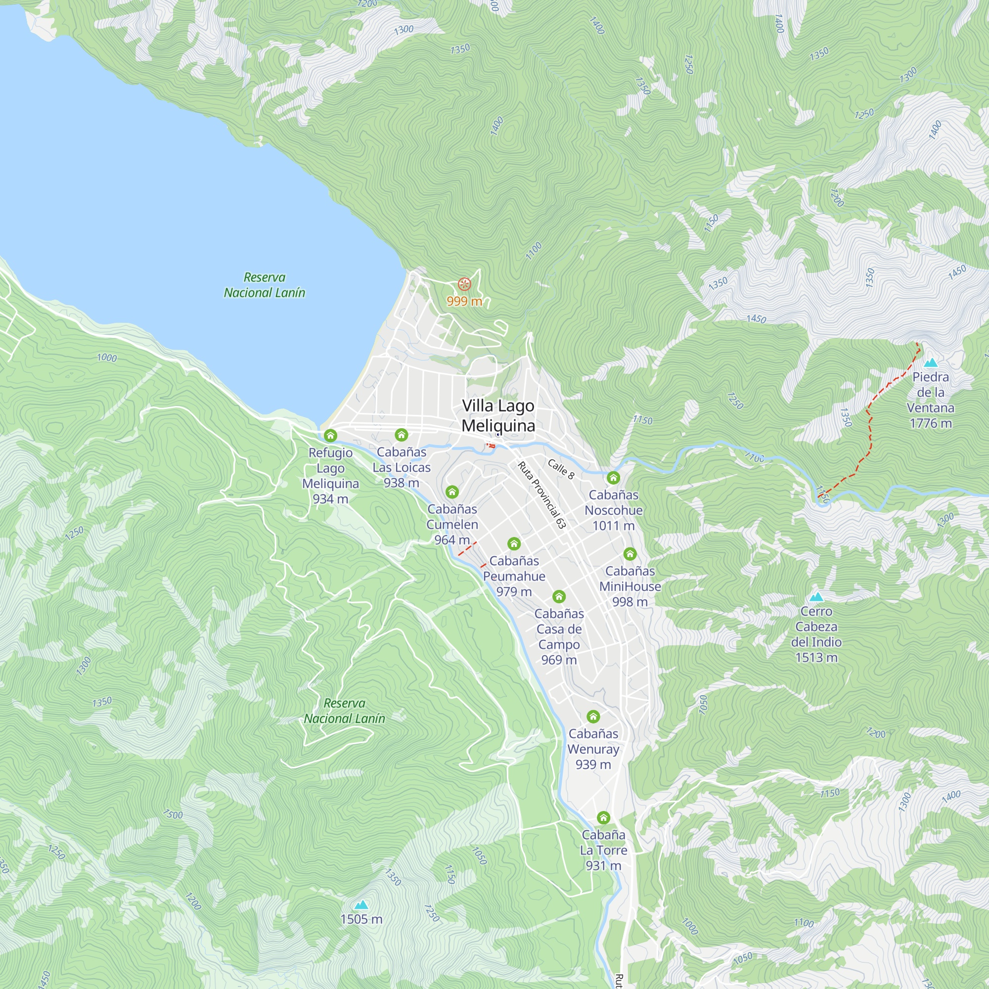 Cabañas Valle Encatado map