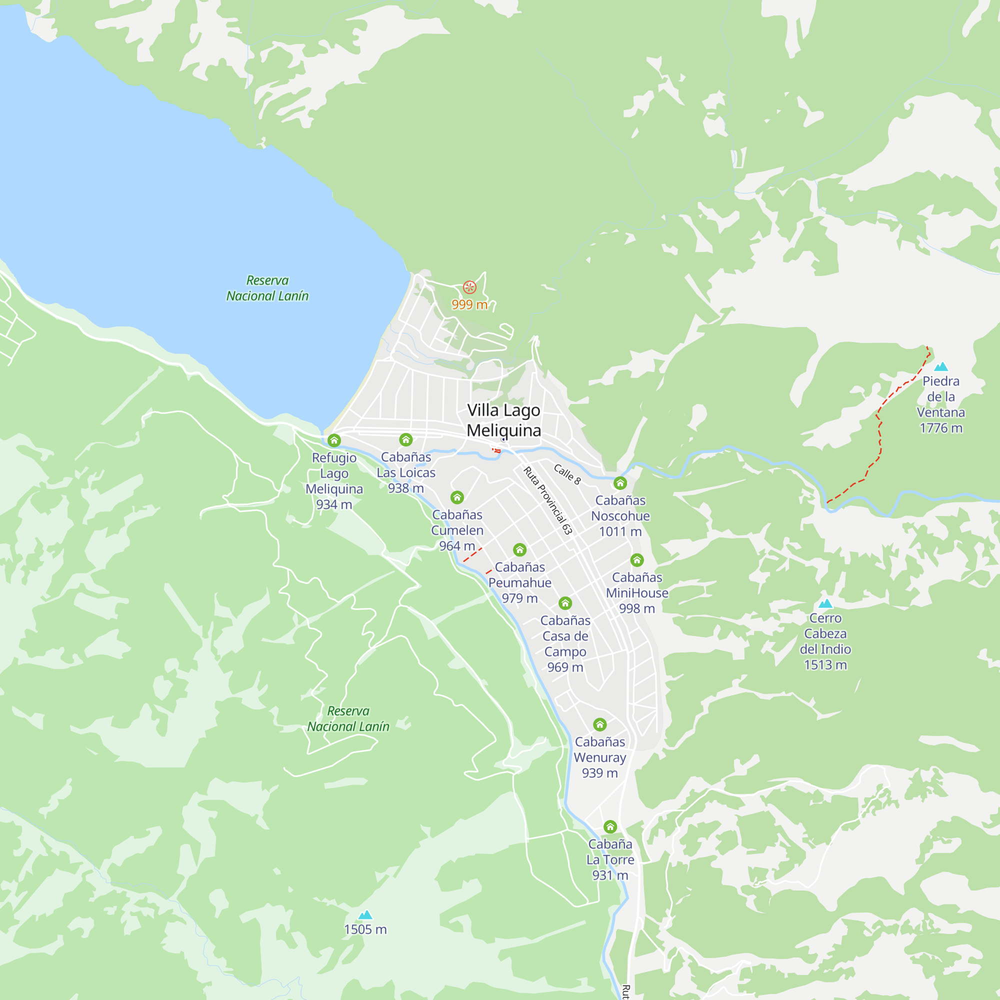 Cabañas Valle Encatado map