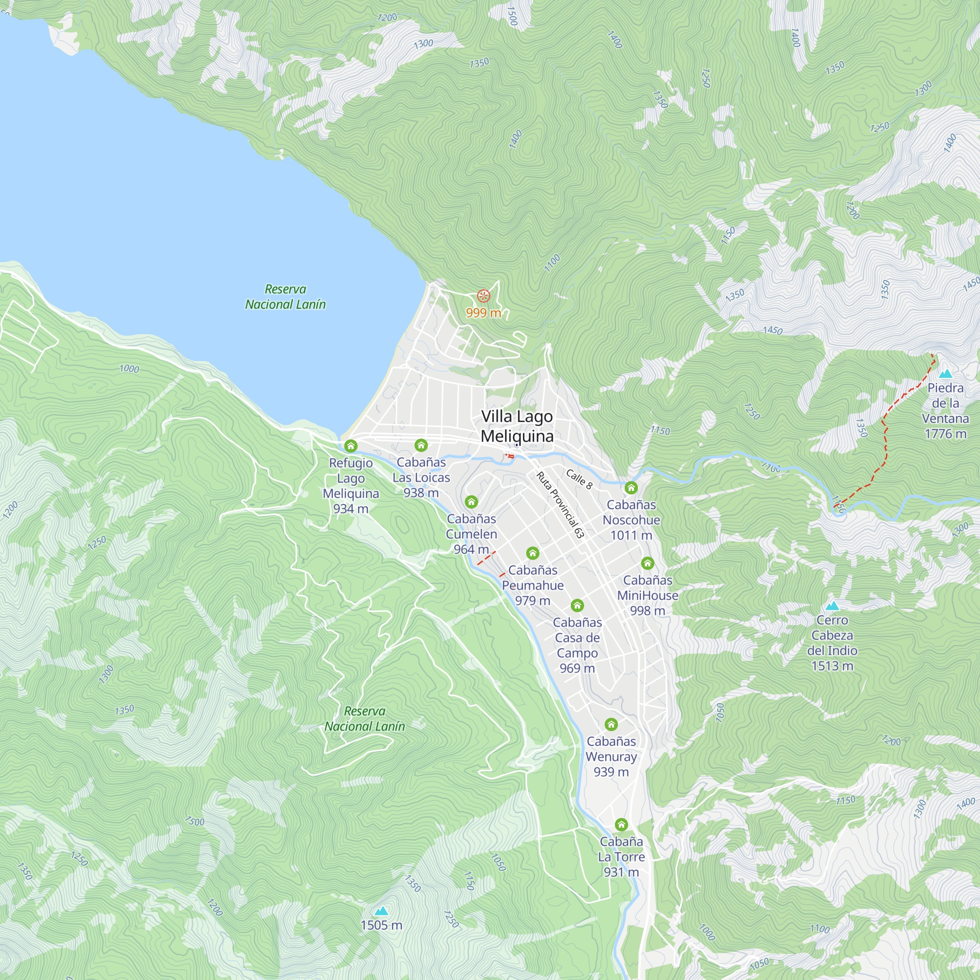Cabañas Triguen-Hue map