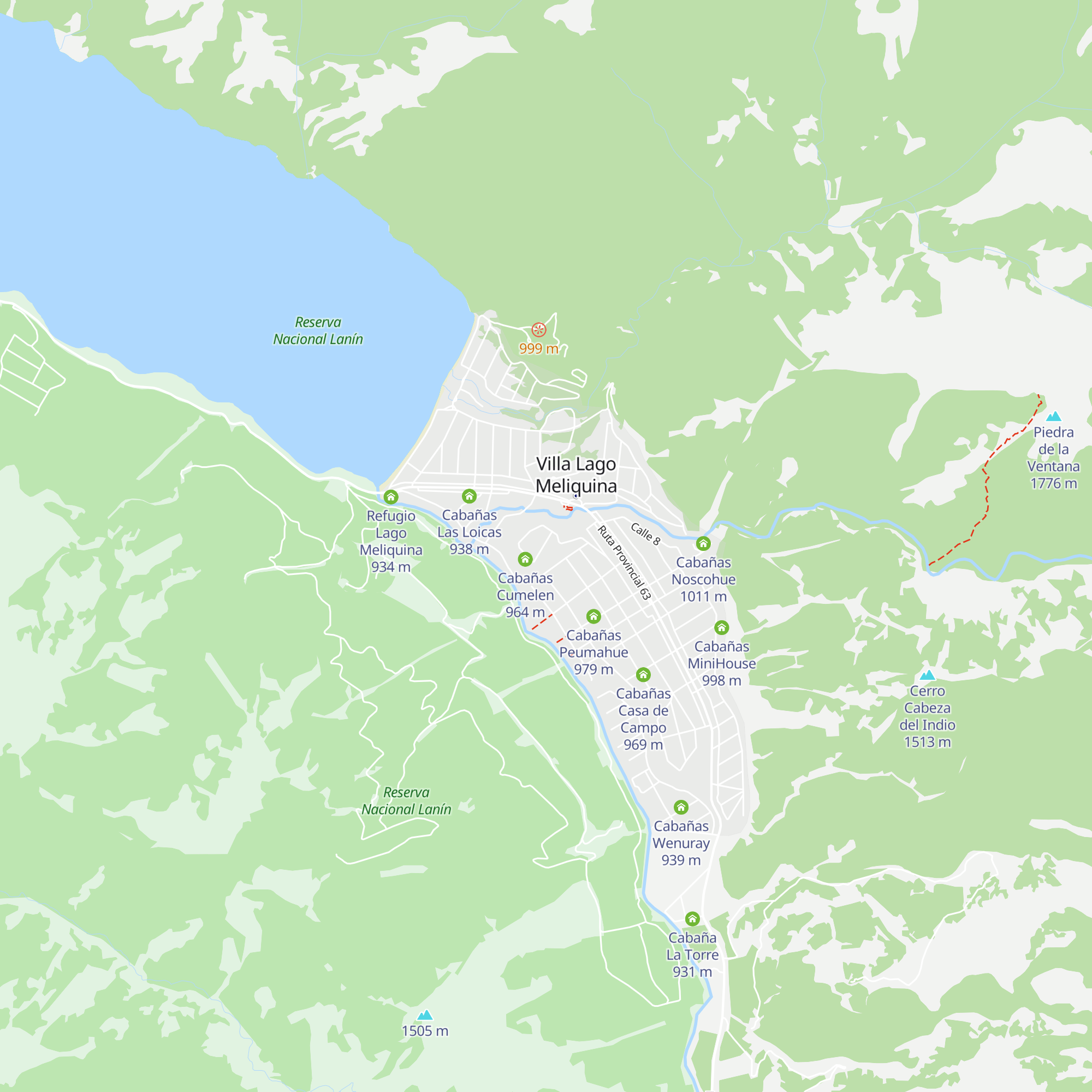 Cabañas Triguen-Hue map