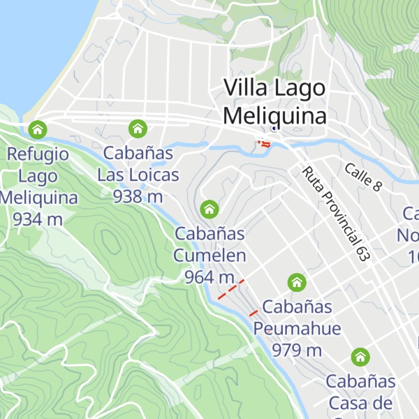 Map of Cabañas Cumelen