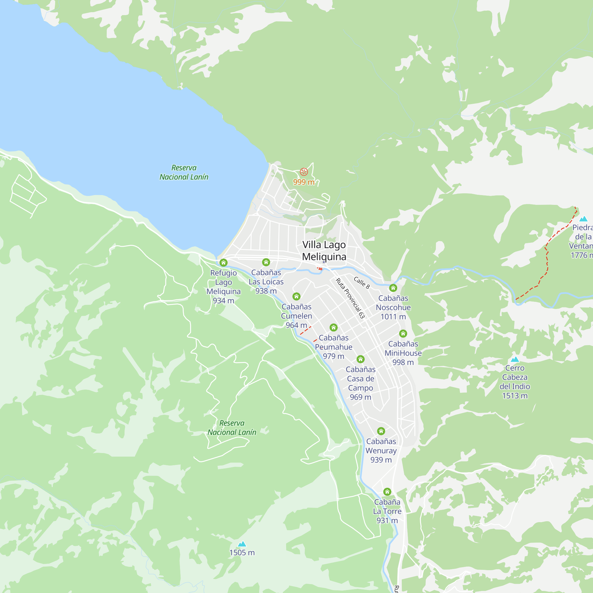 Cabañas Cumelen map