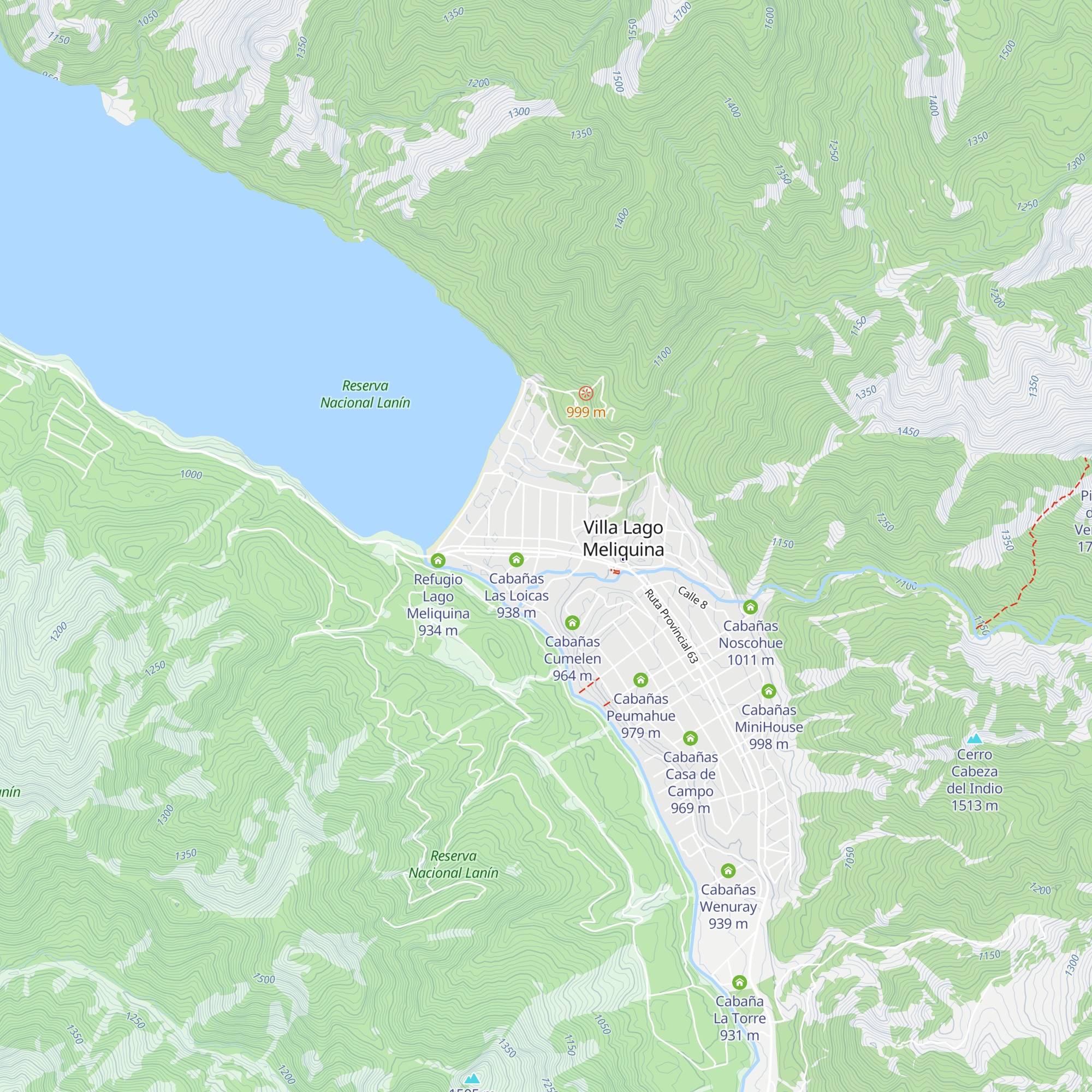 Cabañas Peumayen map
