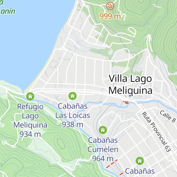 Map of Cabañas Peumayen