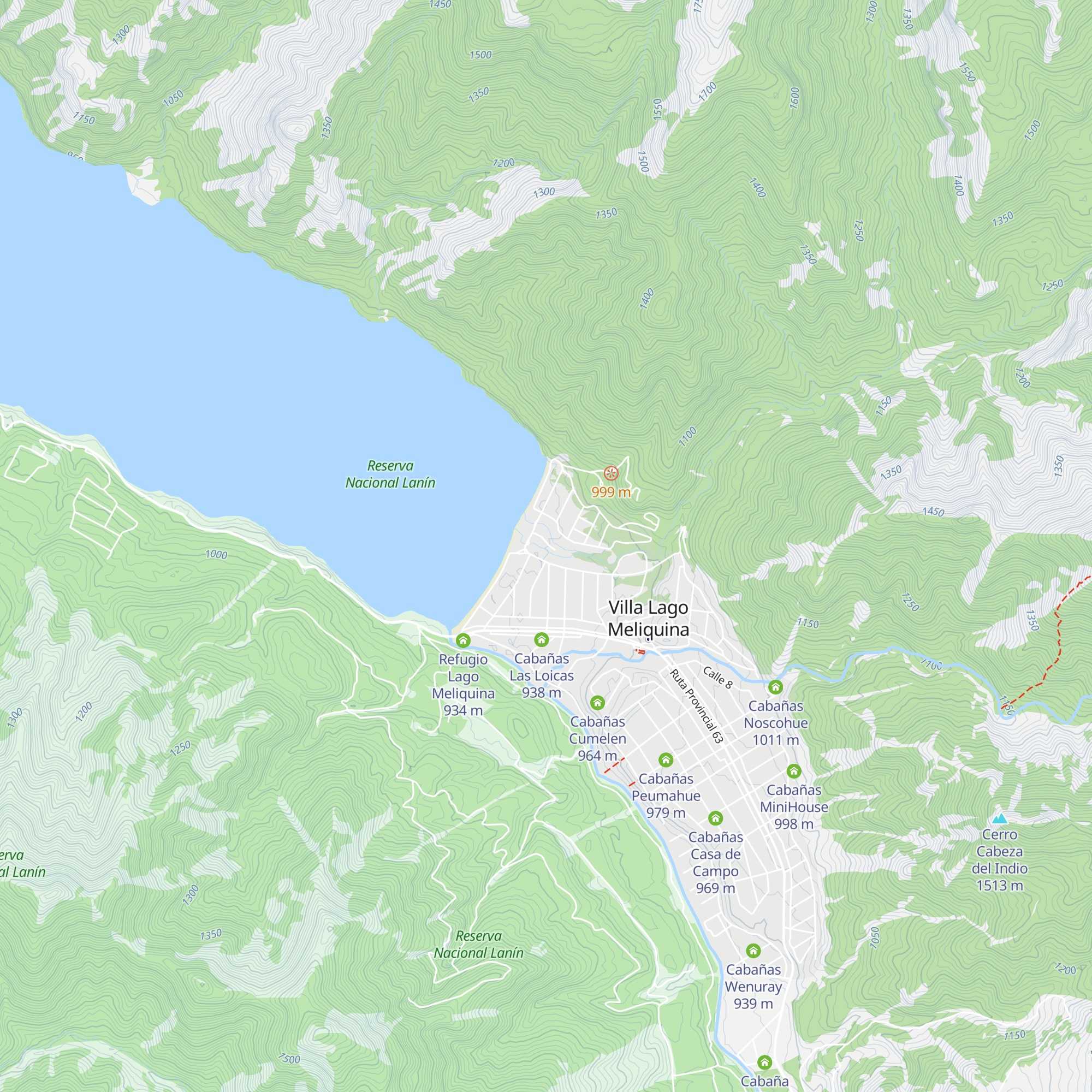 Cabañas Rincón del Lago map