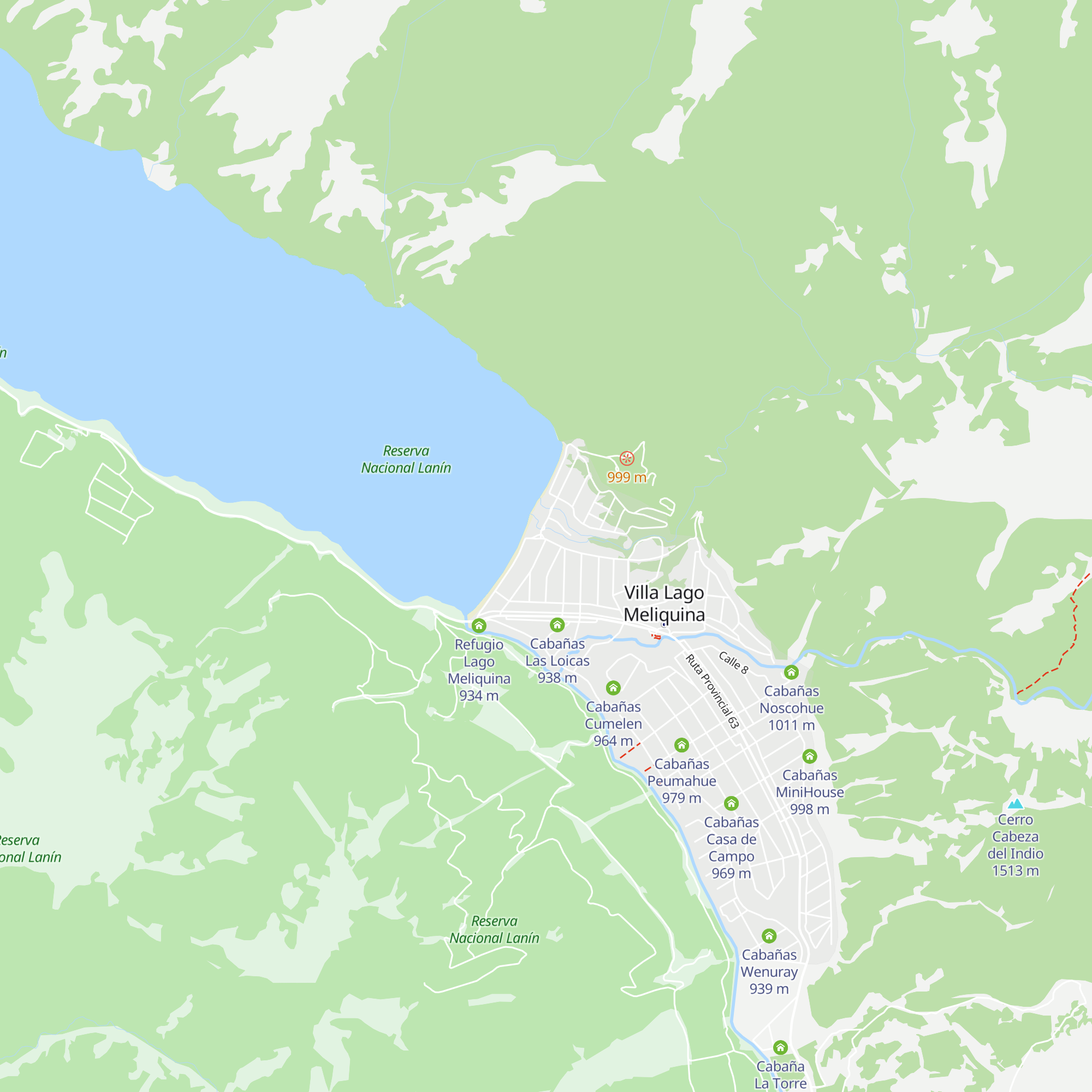 Cabañas La Maitena map