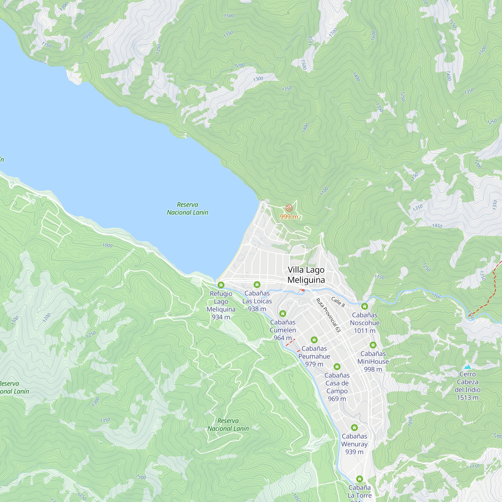 Cabaña Carelhue map